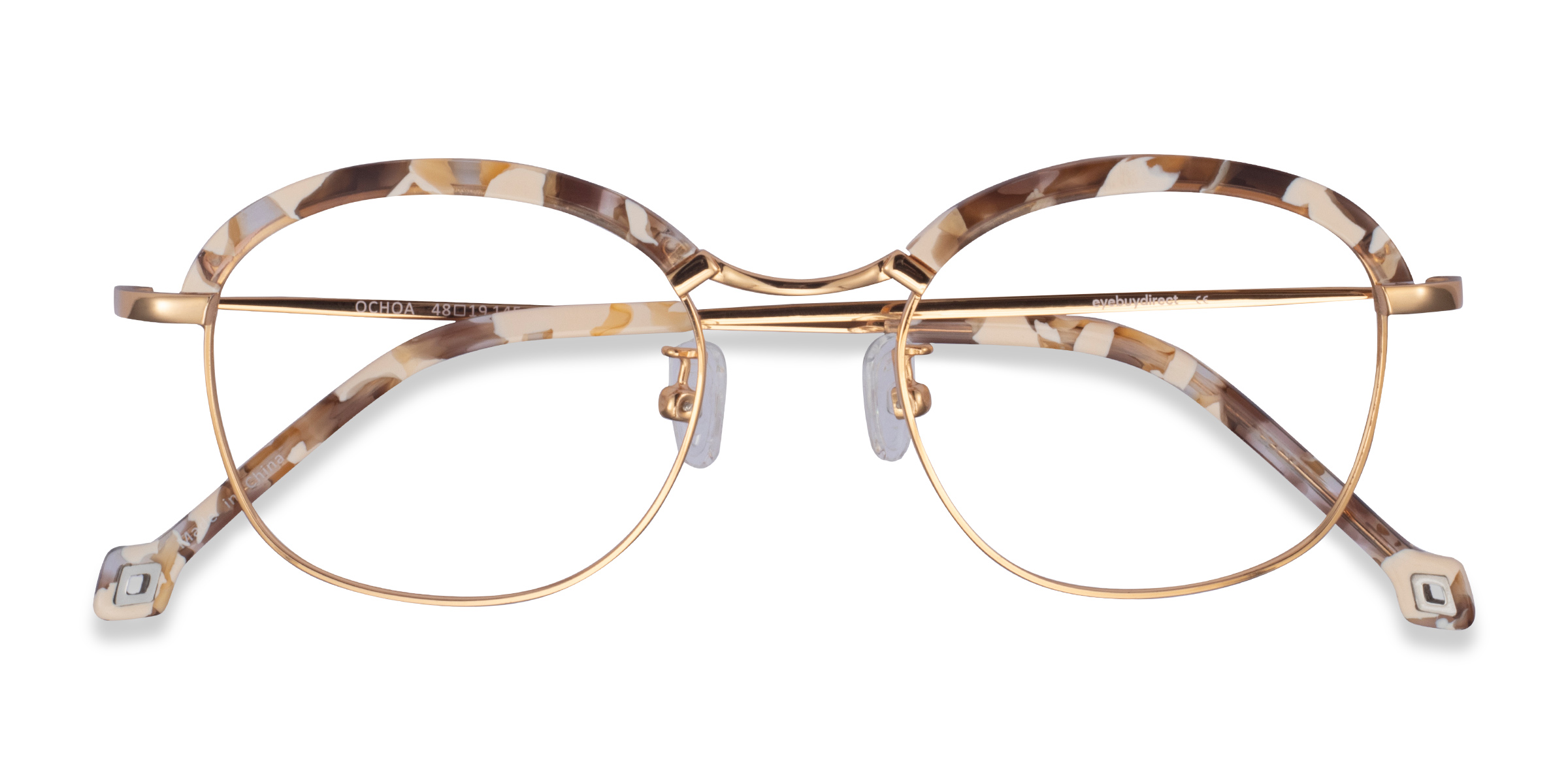 Brown Floral  Gold Ochoa -  Acetate-metal Lunettes de vue