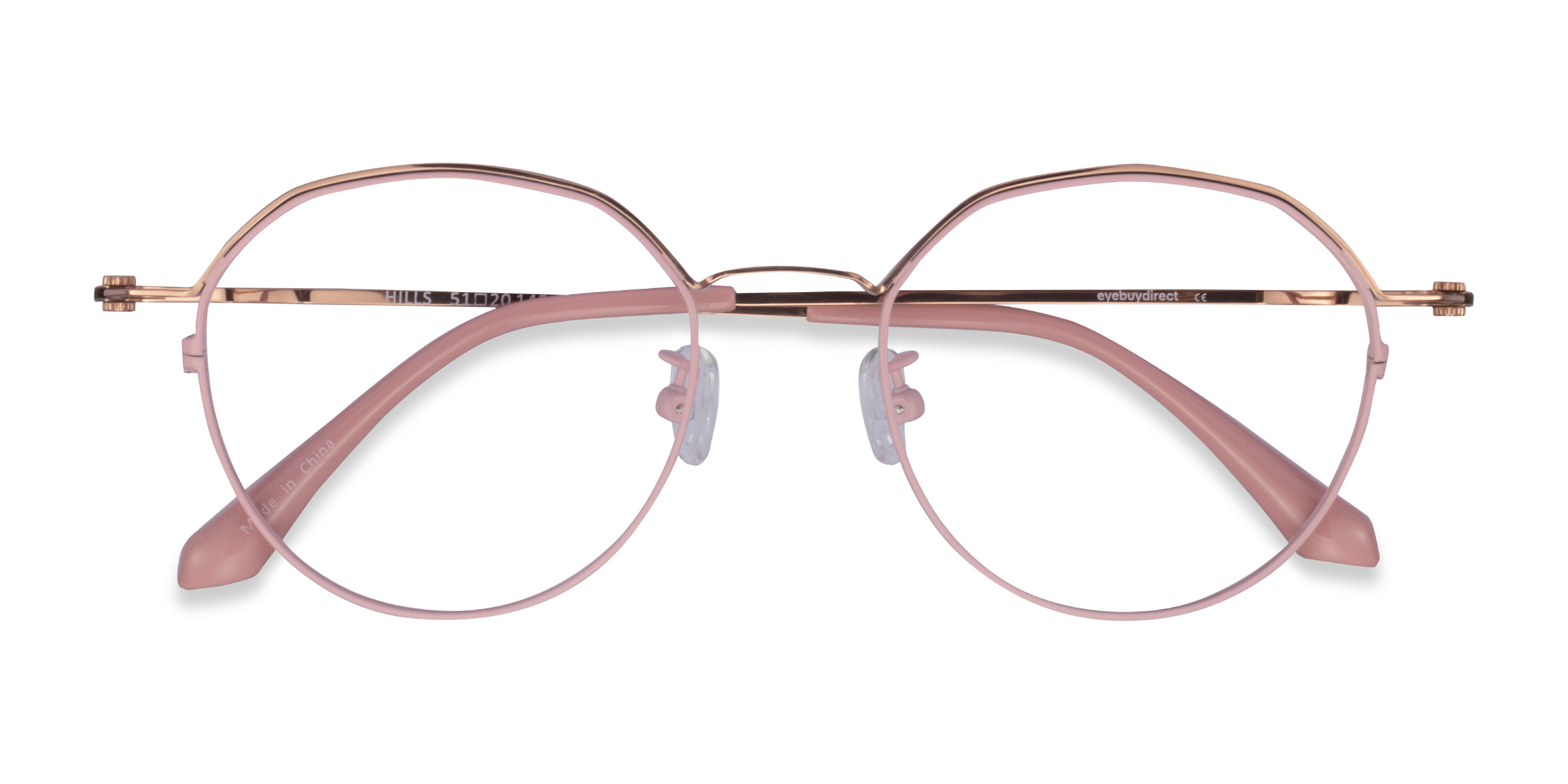 Pink Rose Gold Hills - Metal Eyeglasses