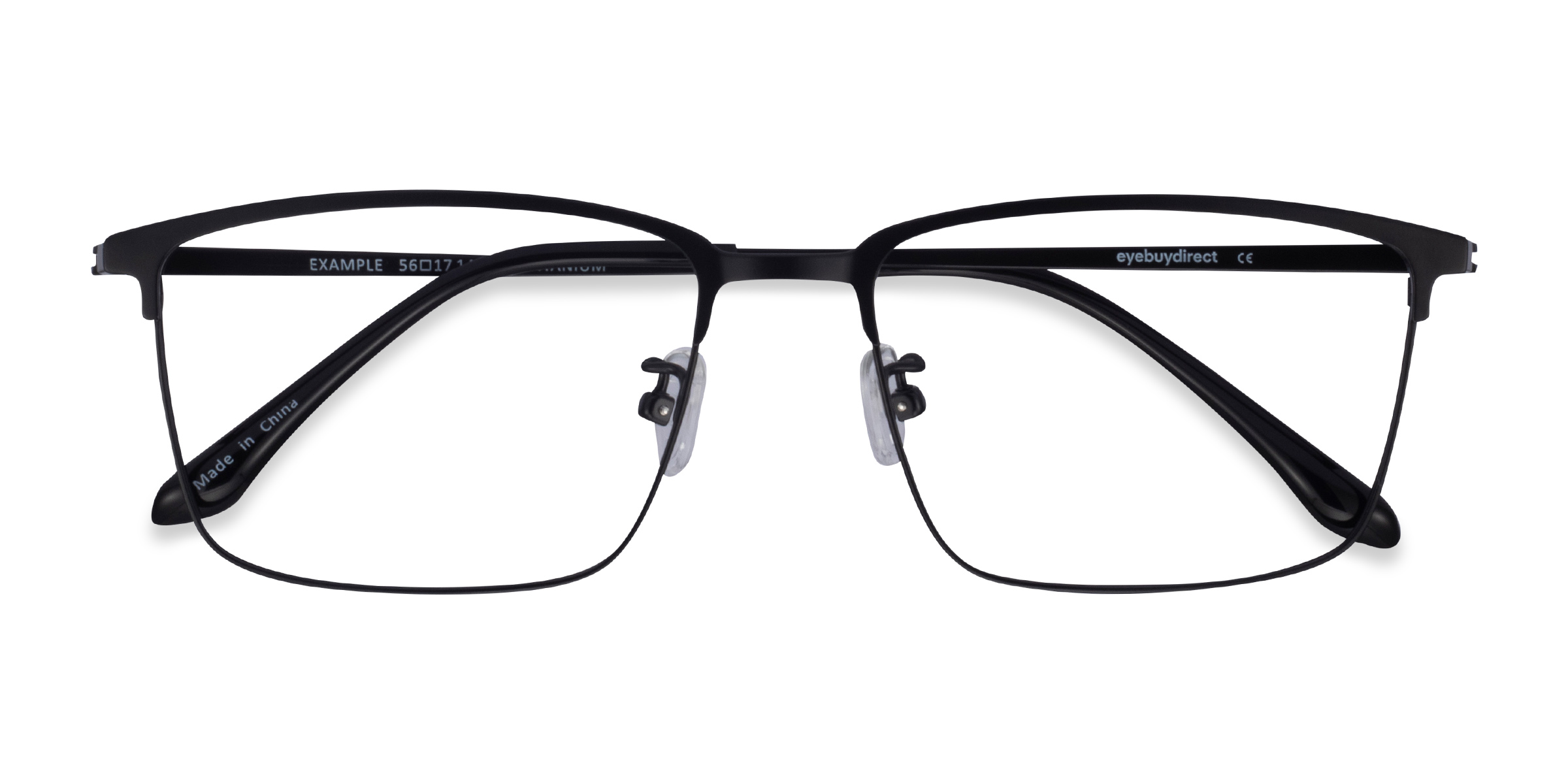 Black Example - Metal Eyeglasses