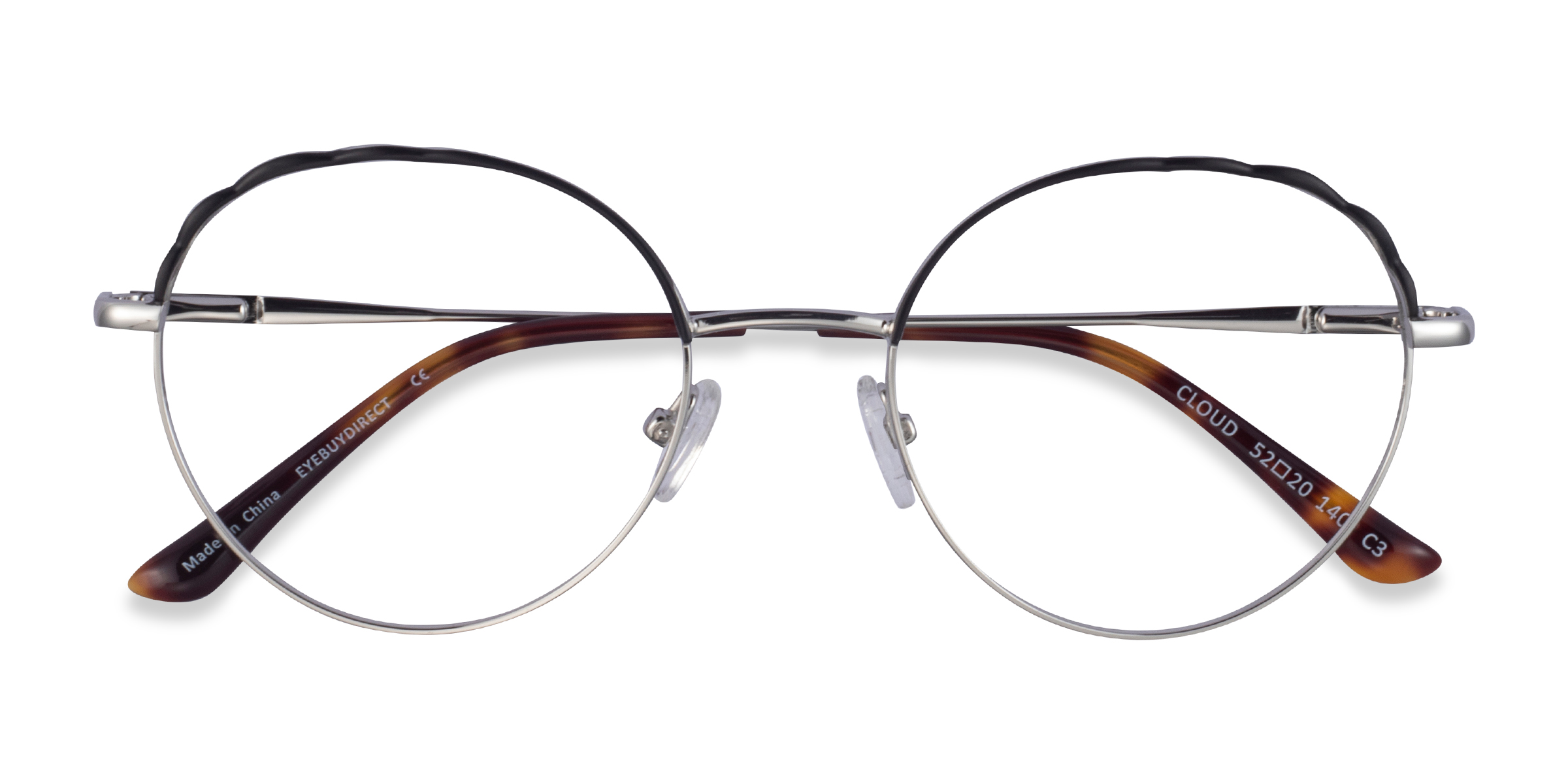 Silver Black Cloud - Metal Eyeglasses
