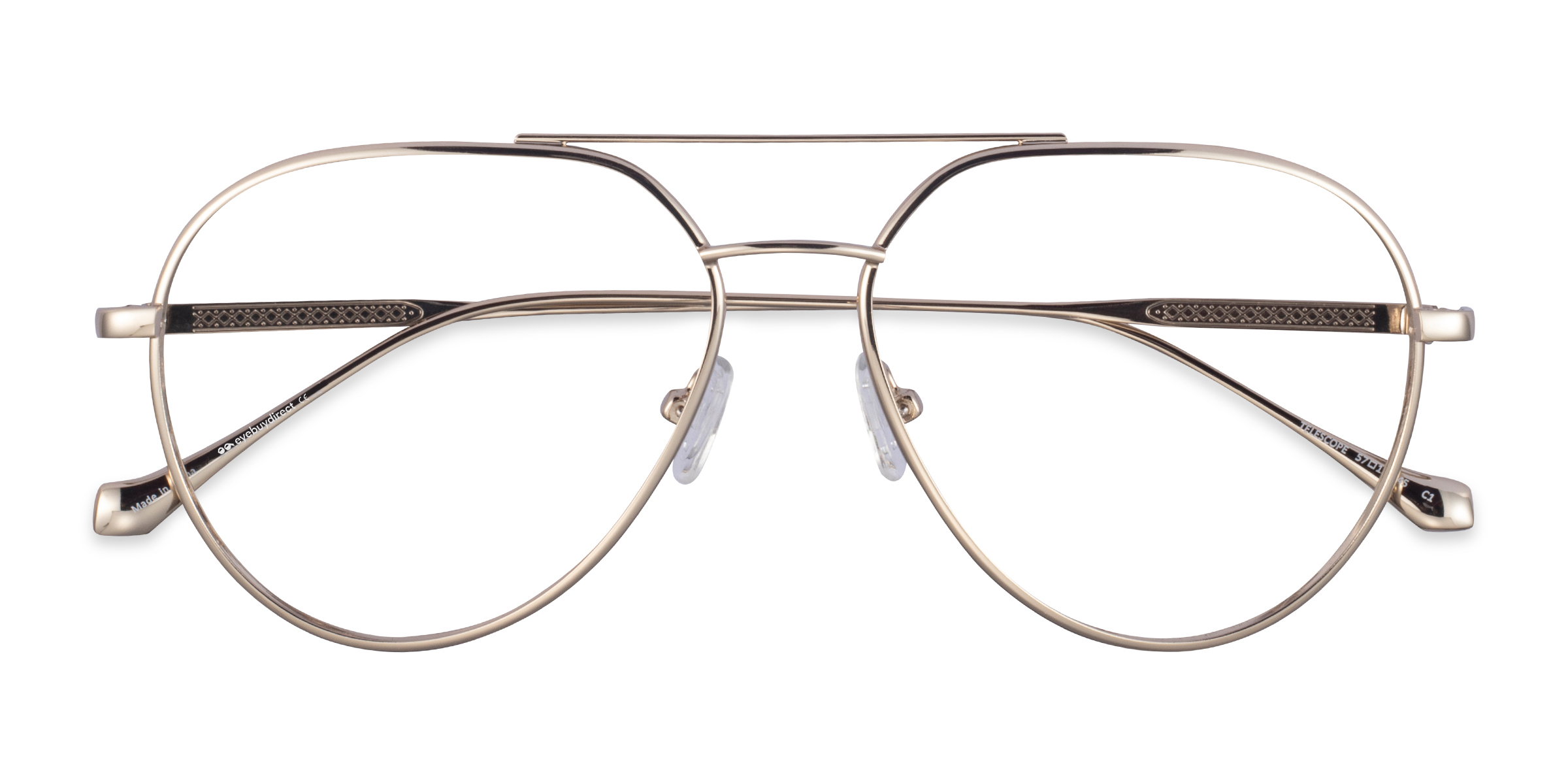 Light Gold Telescope - Metal Eyeglasses