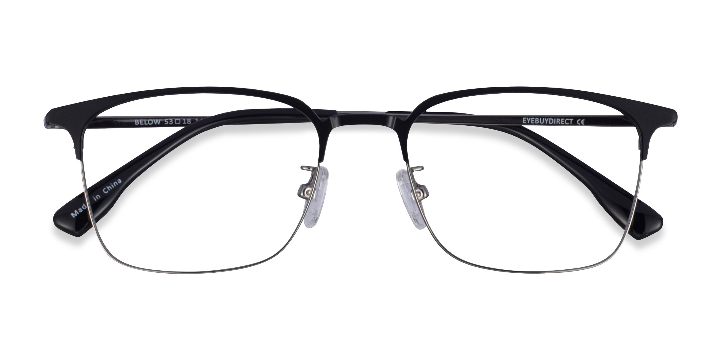 Black Gunmetal Below - Metal Eyeglasses