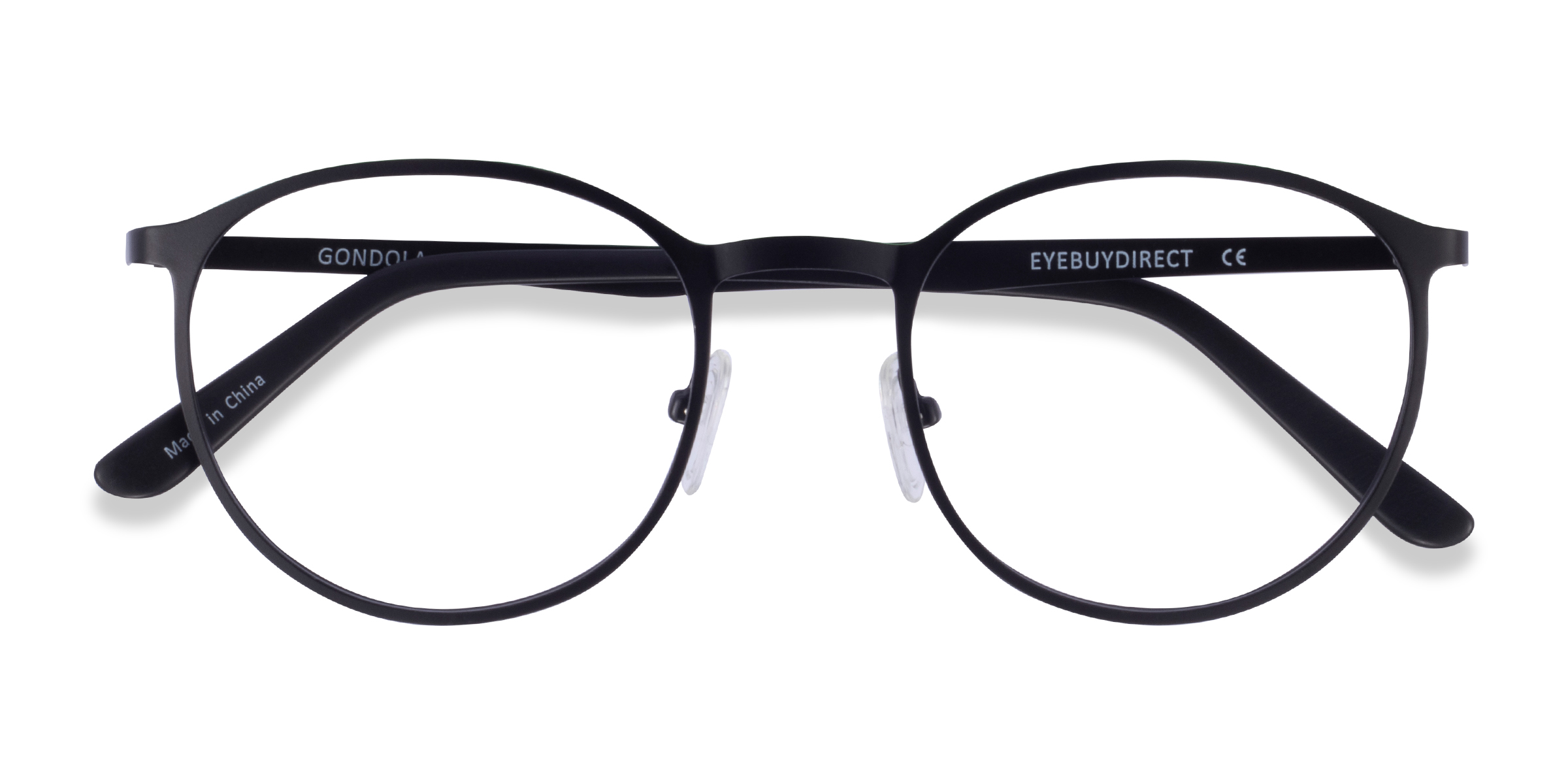 Matte Black Green Gondola - Metal Eyeglasses