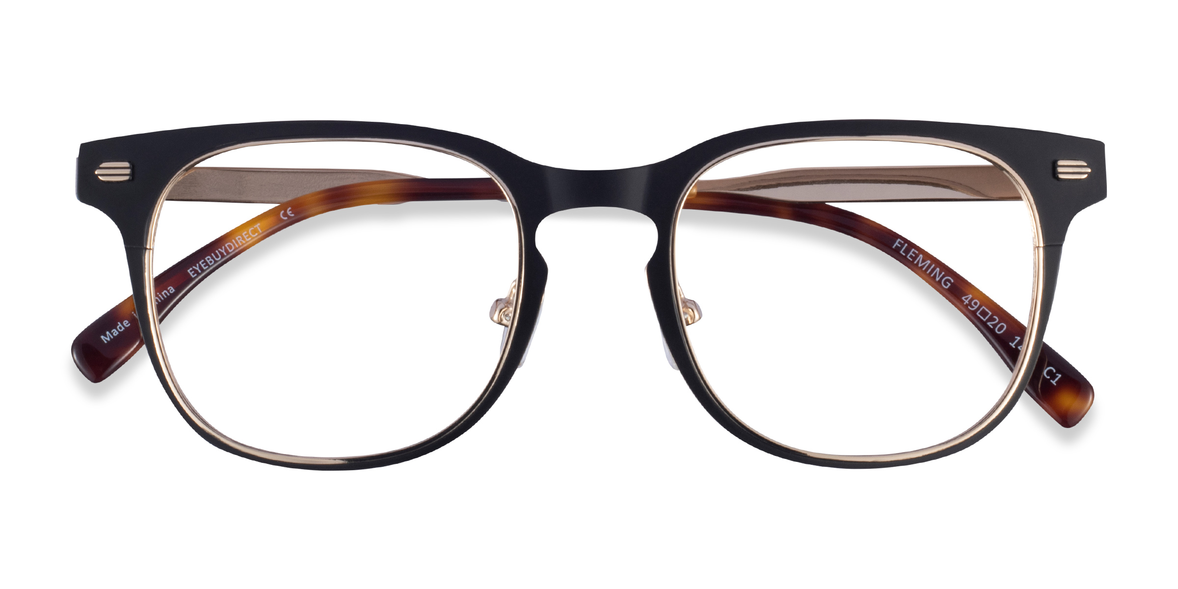 Matte Black Gold Fleming - Métal Lunettes de vue