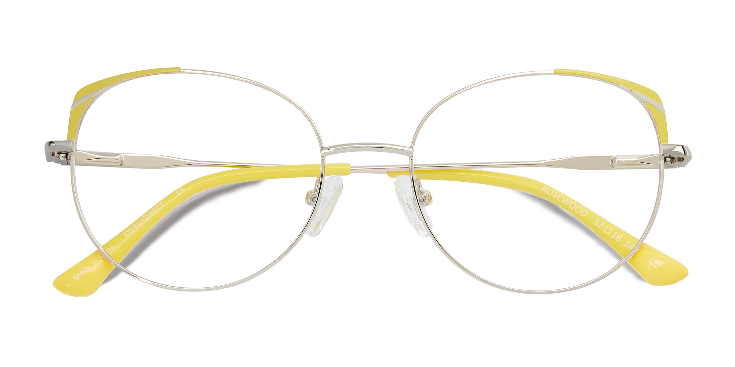 Light Gold Yellow Rosewood - Metal Eyeglasses