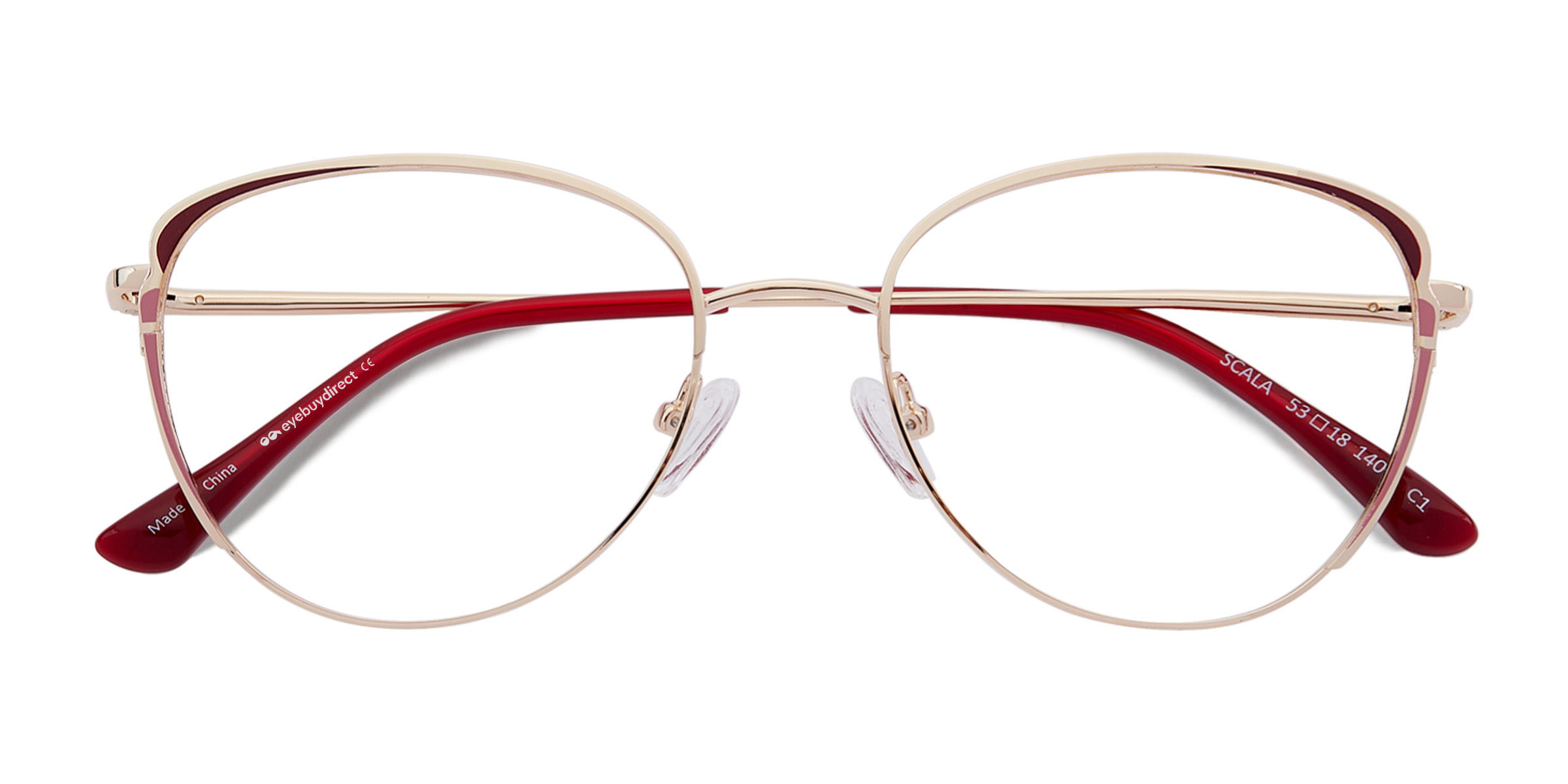 Gold Burgundy Scala - Metal Eyeglasses