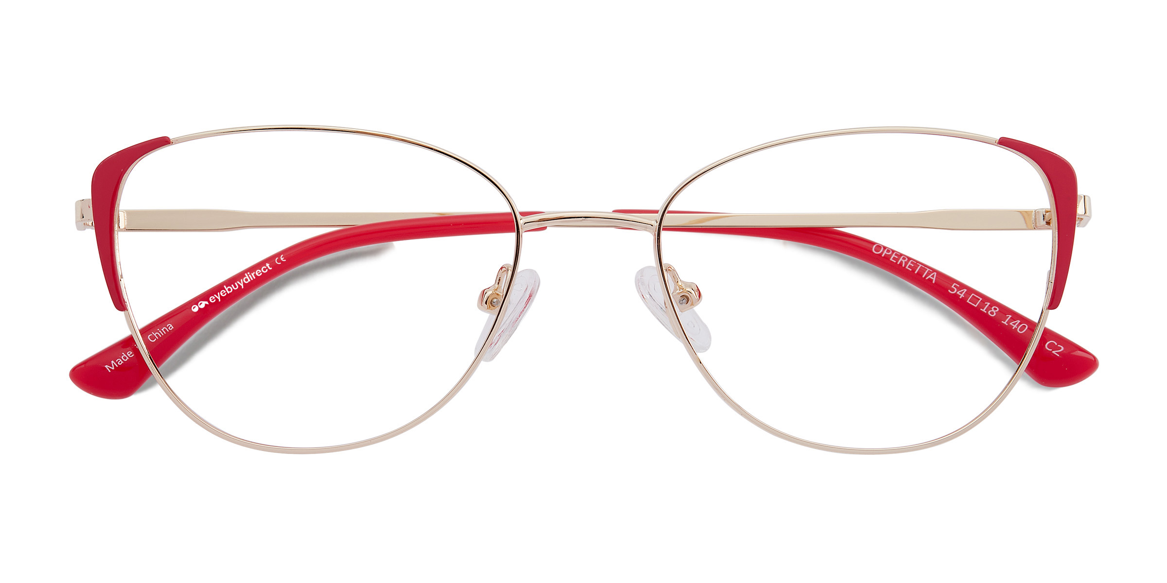 Gold Burgundy Operetta - Métal Lunettes de vue