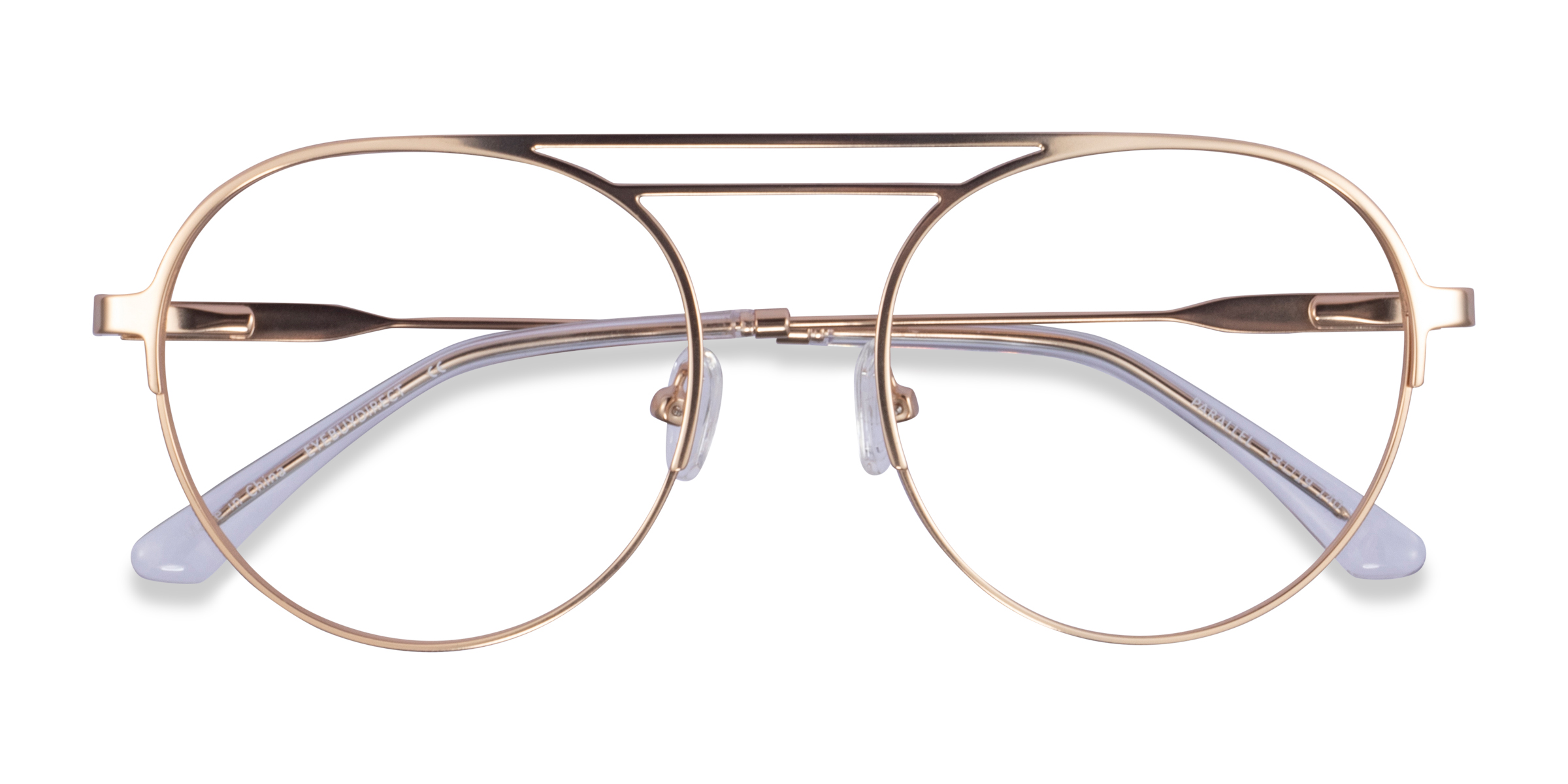 Matte Gold Parallel - Metal Eyeglasses