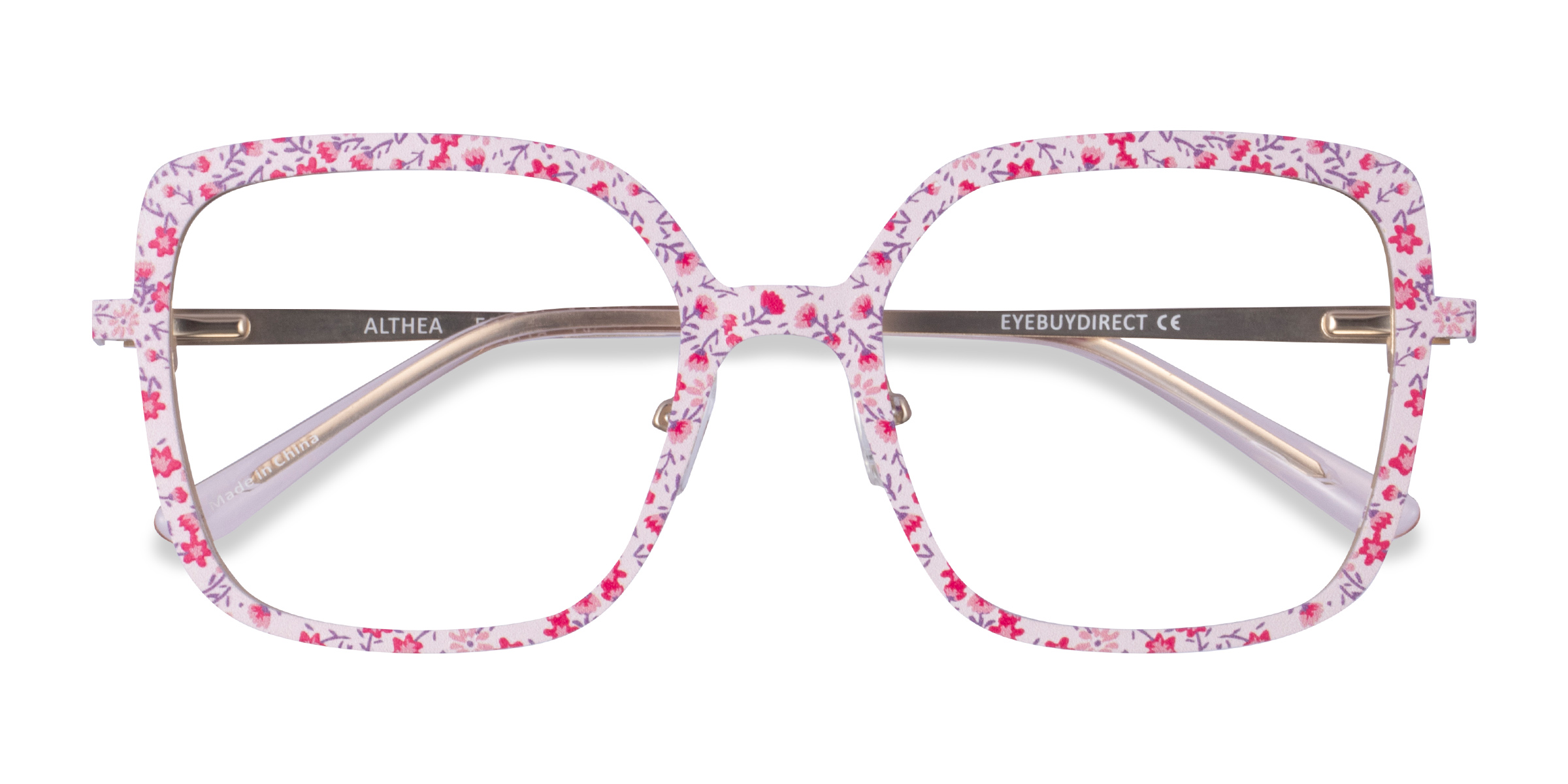 Pink Floral Althea - Metal Eyeglasses