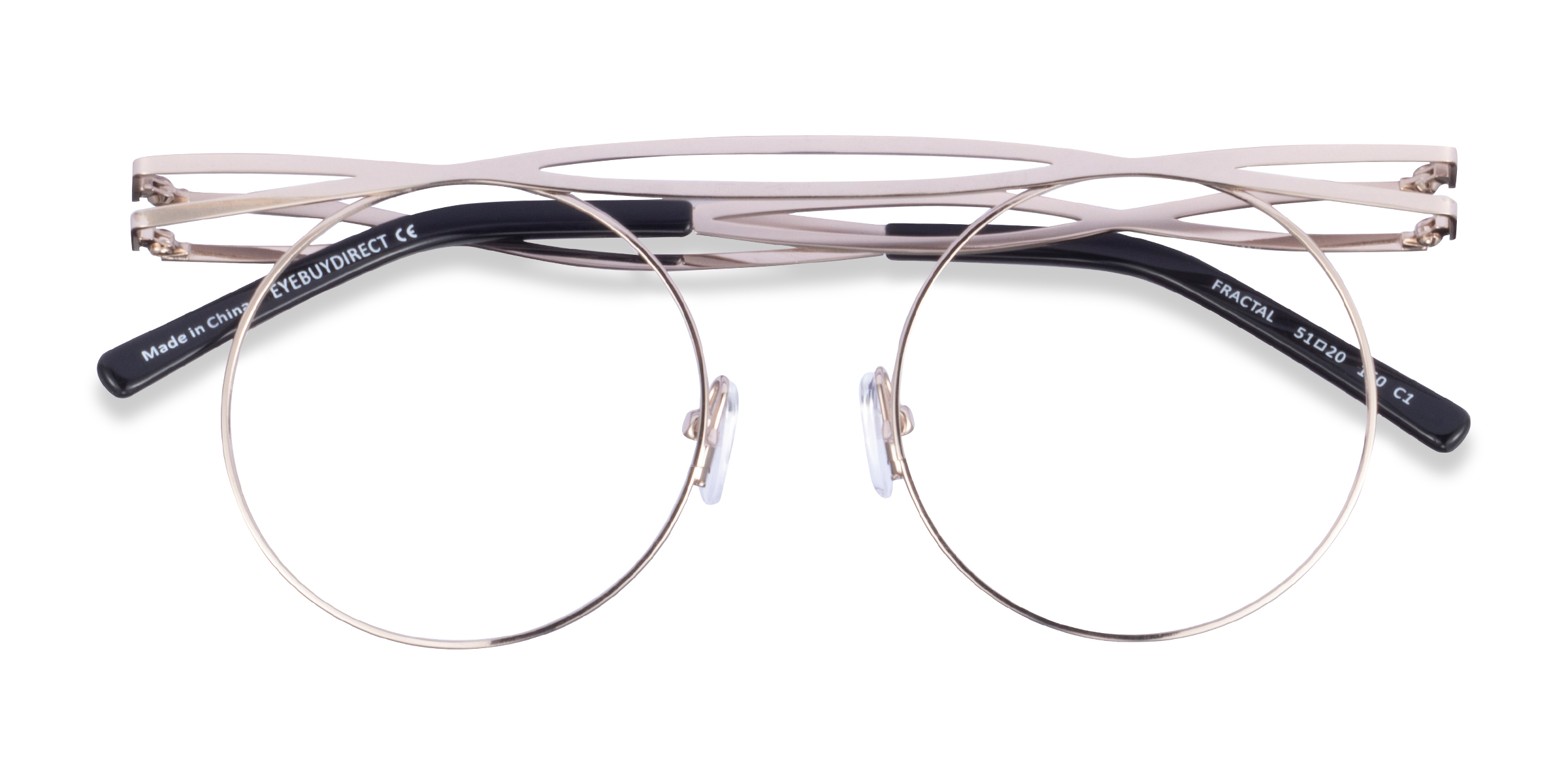 Light Gold Fractal - Metal Eyeglasses