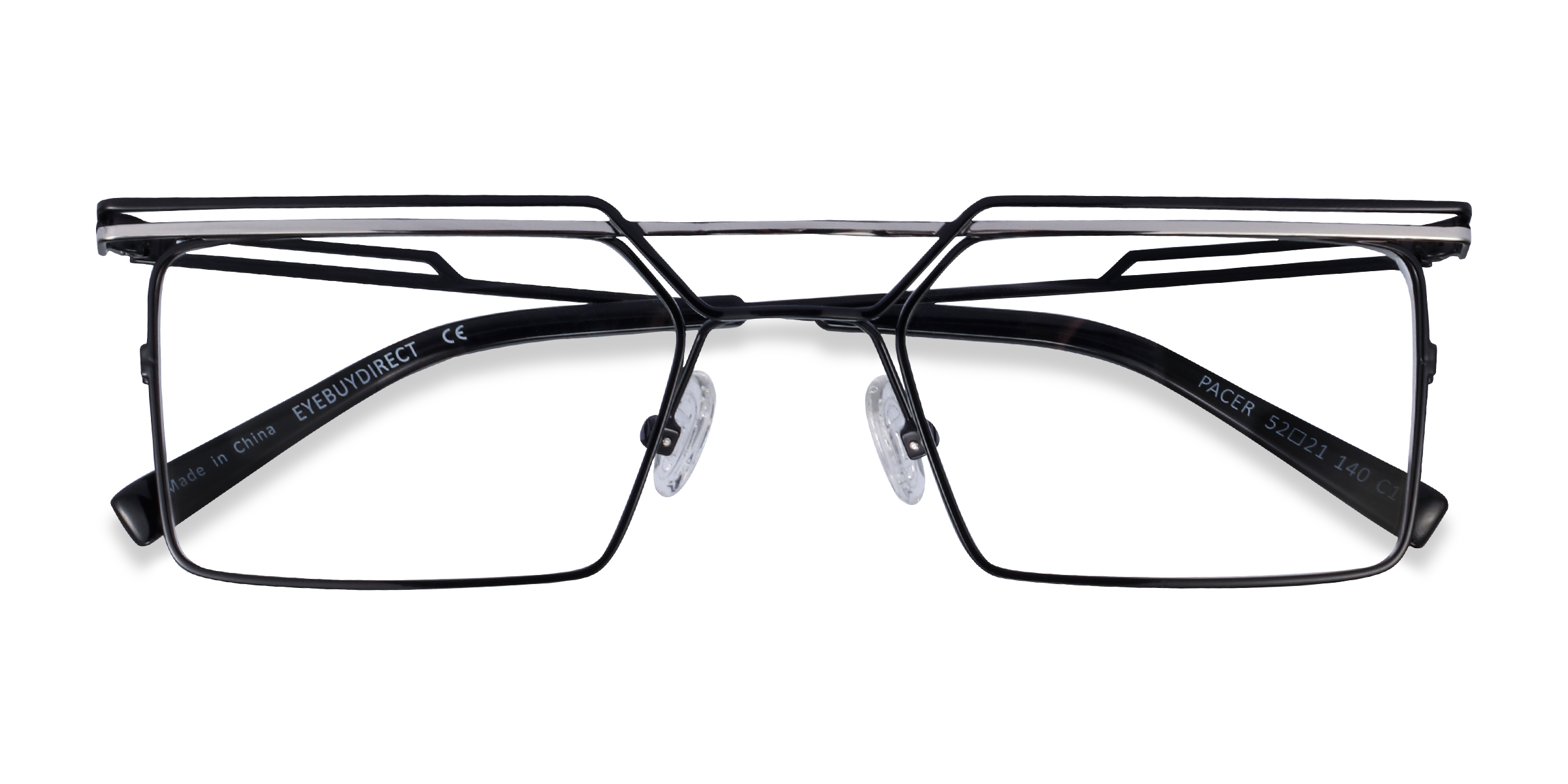 Black Silver Pacer - Metal Eyeglasses
