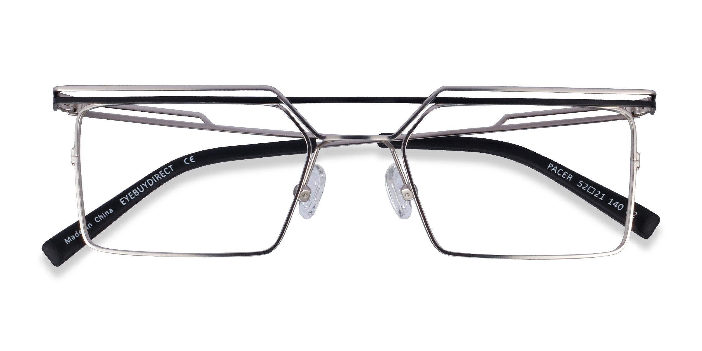 Silver Black Pacer - Metal Eyeglasses