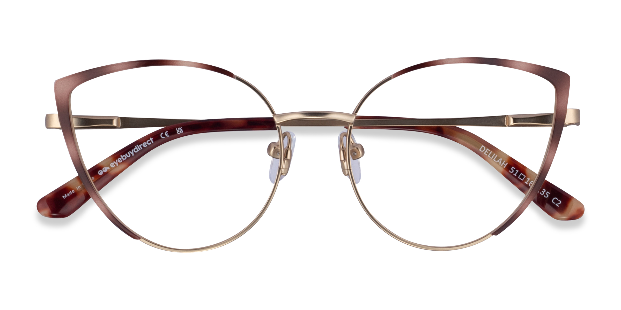 Matte Gold Tortoise Delilah - Metal Eyeglasses