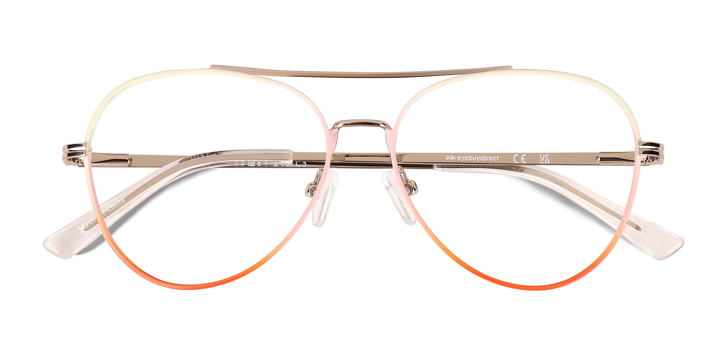 Gradient Orange Sparkle - Metal Eyeglasses