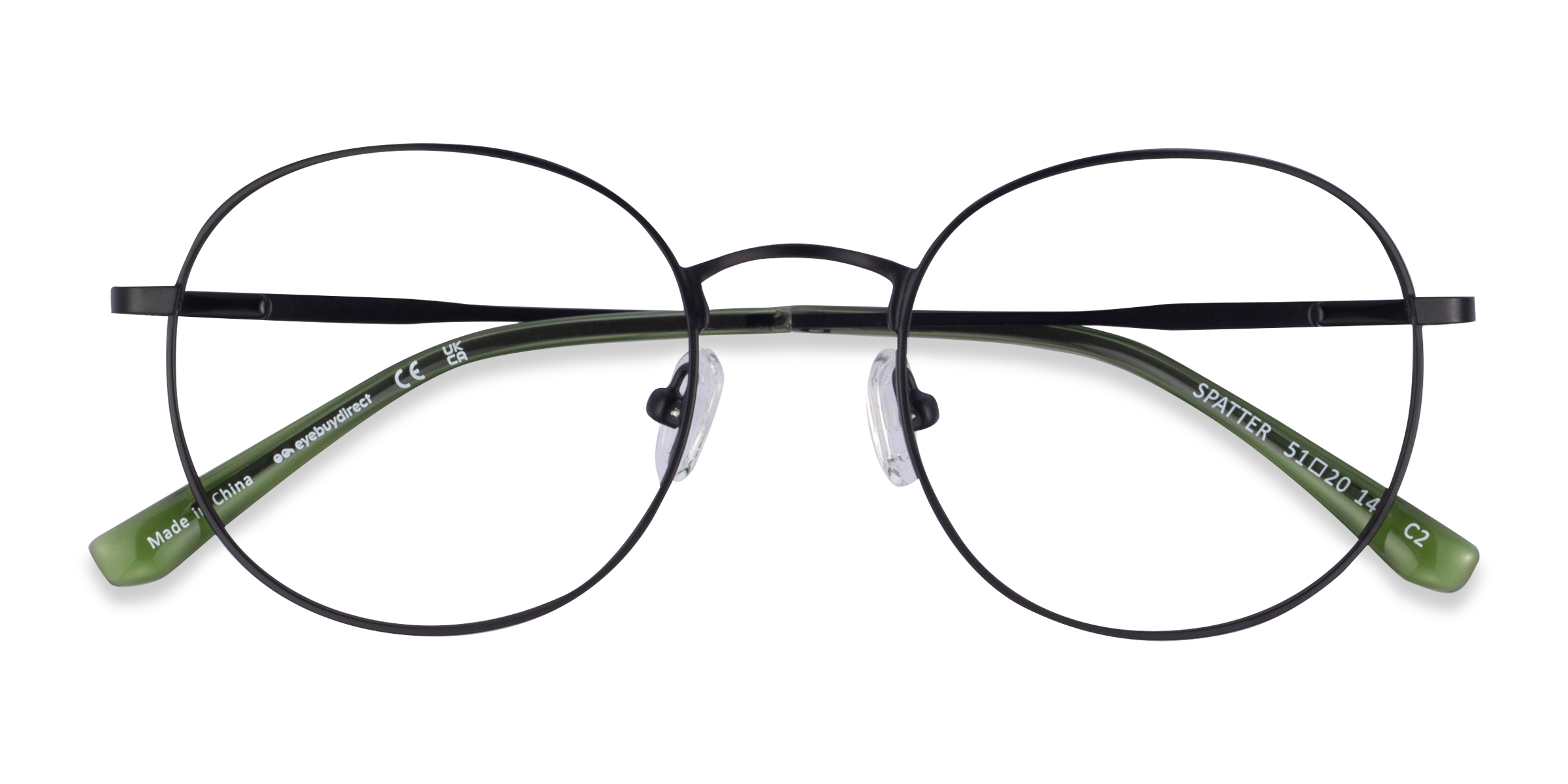 Matte Black Spatter -  Metal Eyeglasses