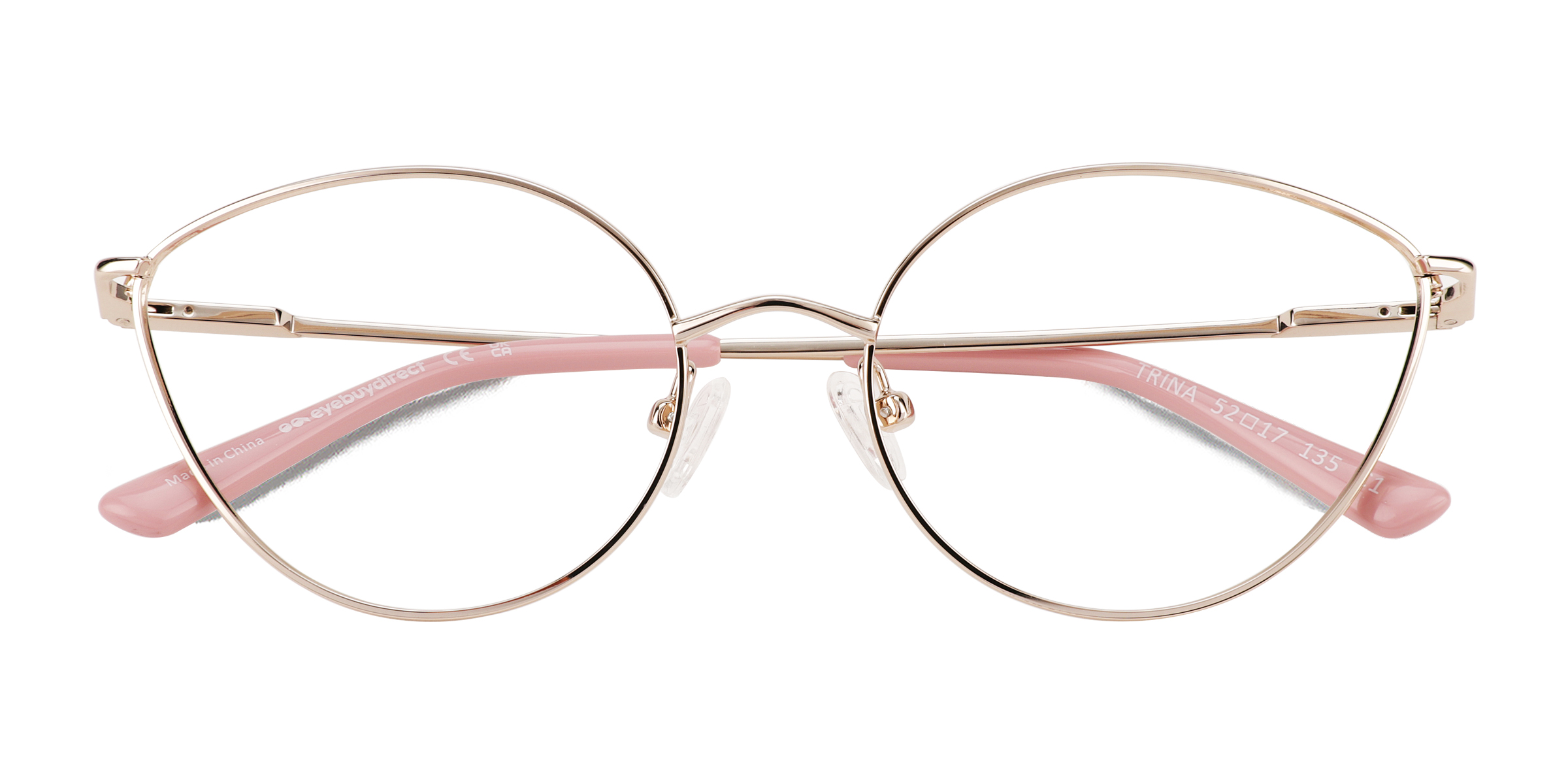 Shiny Rose Gold Trina - Metal Eyeglasses