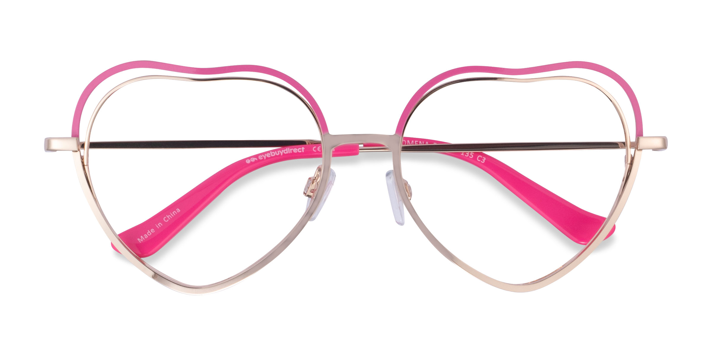 Pink Shiny Gold Philomena - Metal Eyeglasses