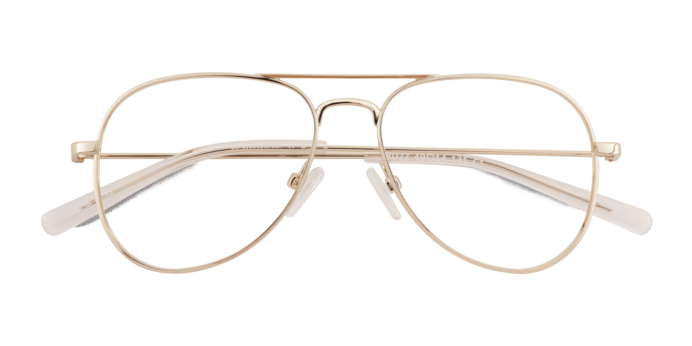 Shiny Gold Buzz - Metal Eyeglasses