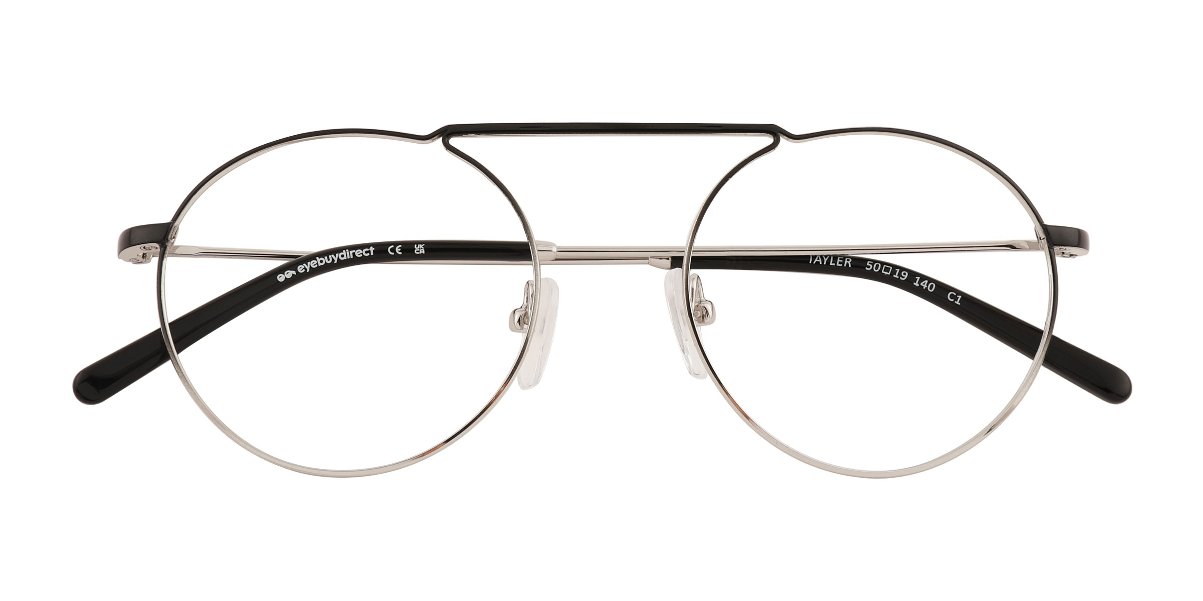 Gradient Black Silver Tayler - Metal Eyeglasses