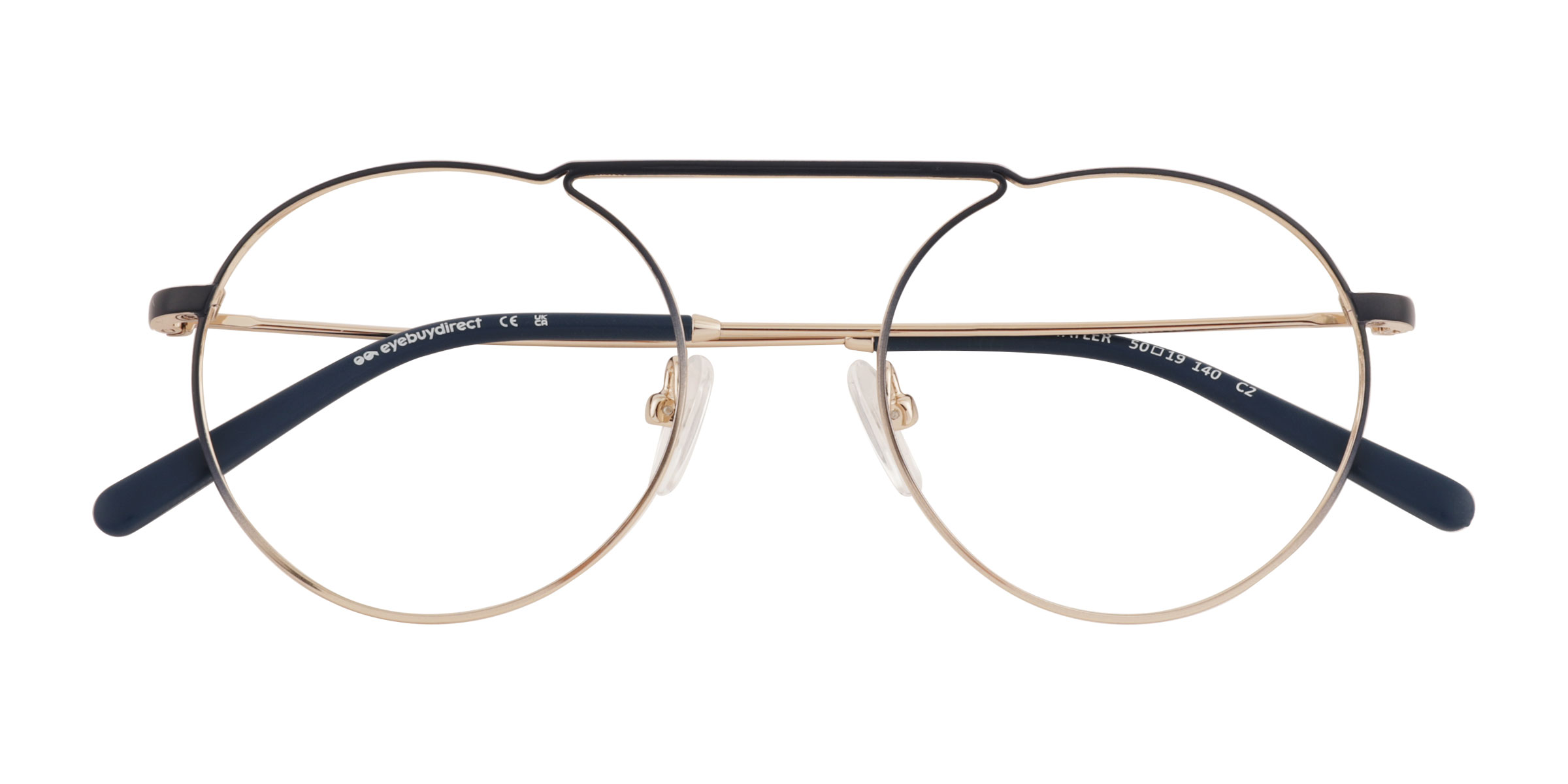 Gradient Navy Gold Tayler - Metal Eyeglasses