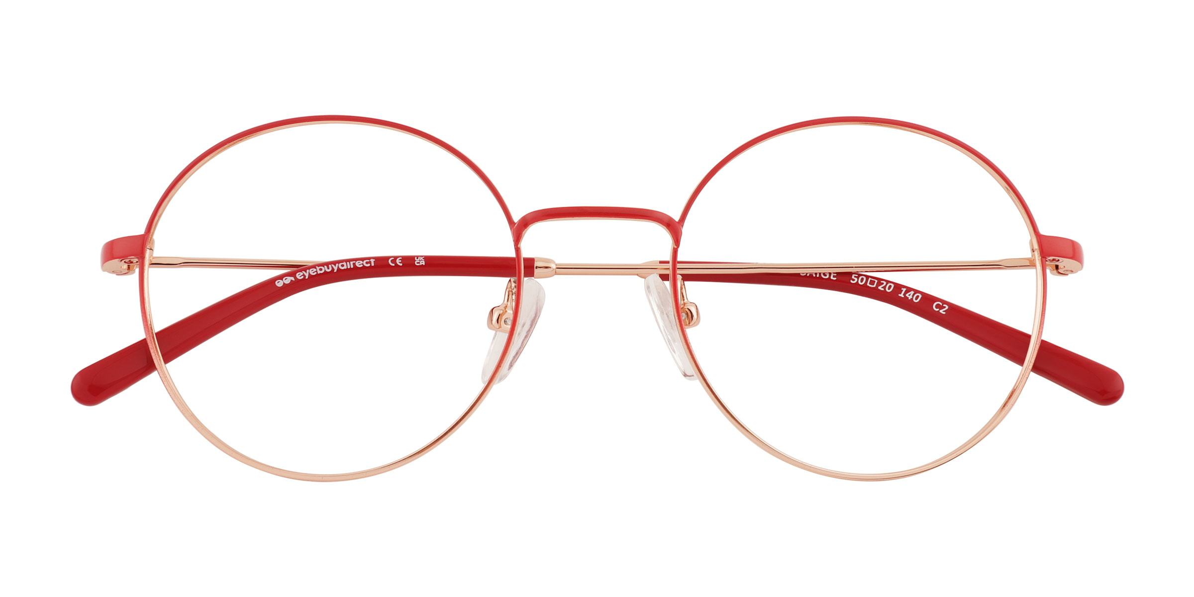 Gradient Red Gold Saige - Metal Eyeglasses