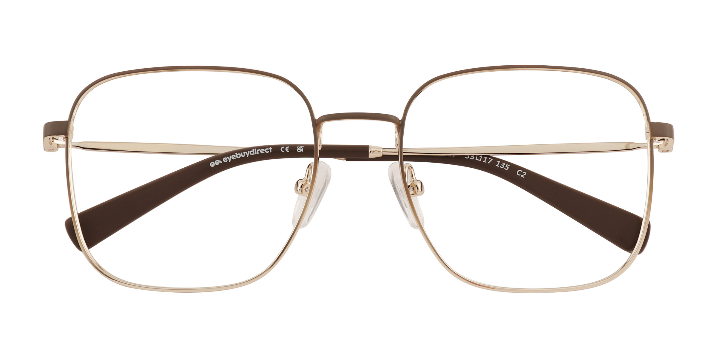 Gradient Brown Gold Adley - Metal Eyeglasses