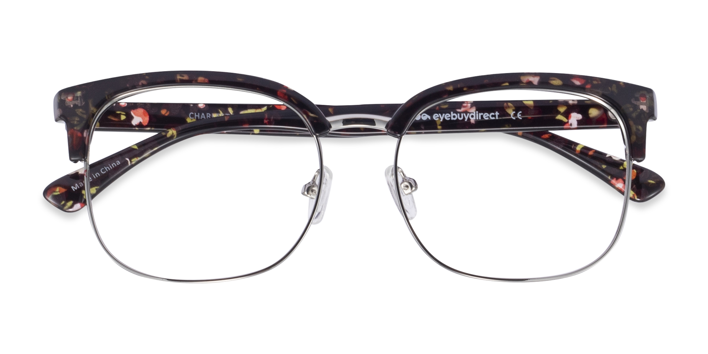 Silver/Floral Charleston - Plastic-metal Eyeglasses