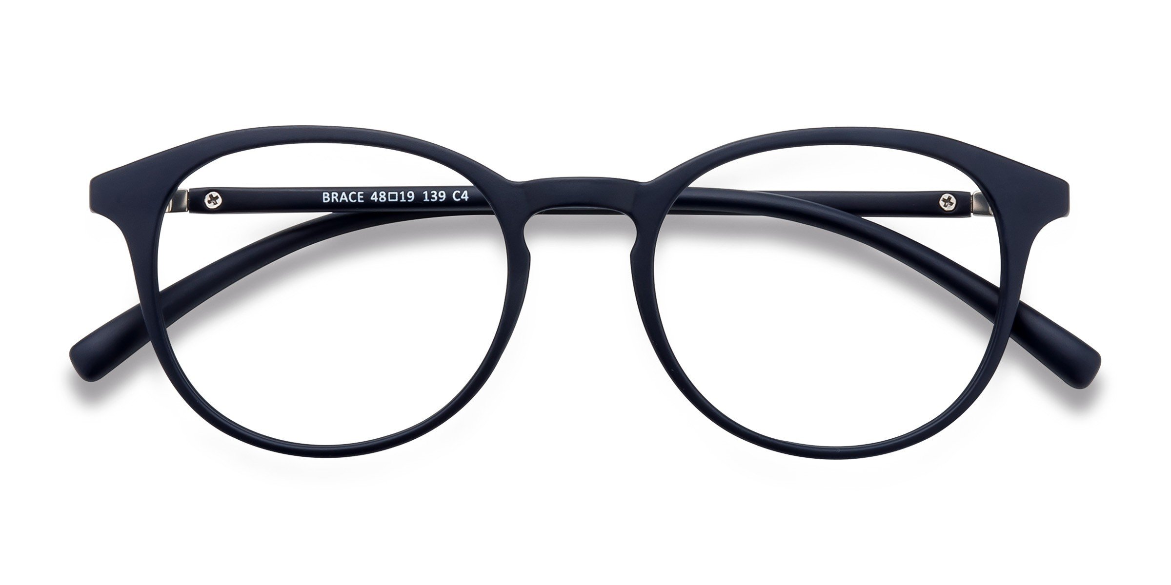 Matte Navy Brace - Plastic Eyeglasses