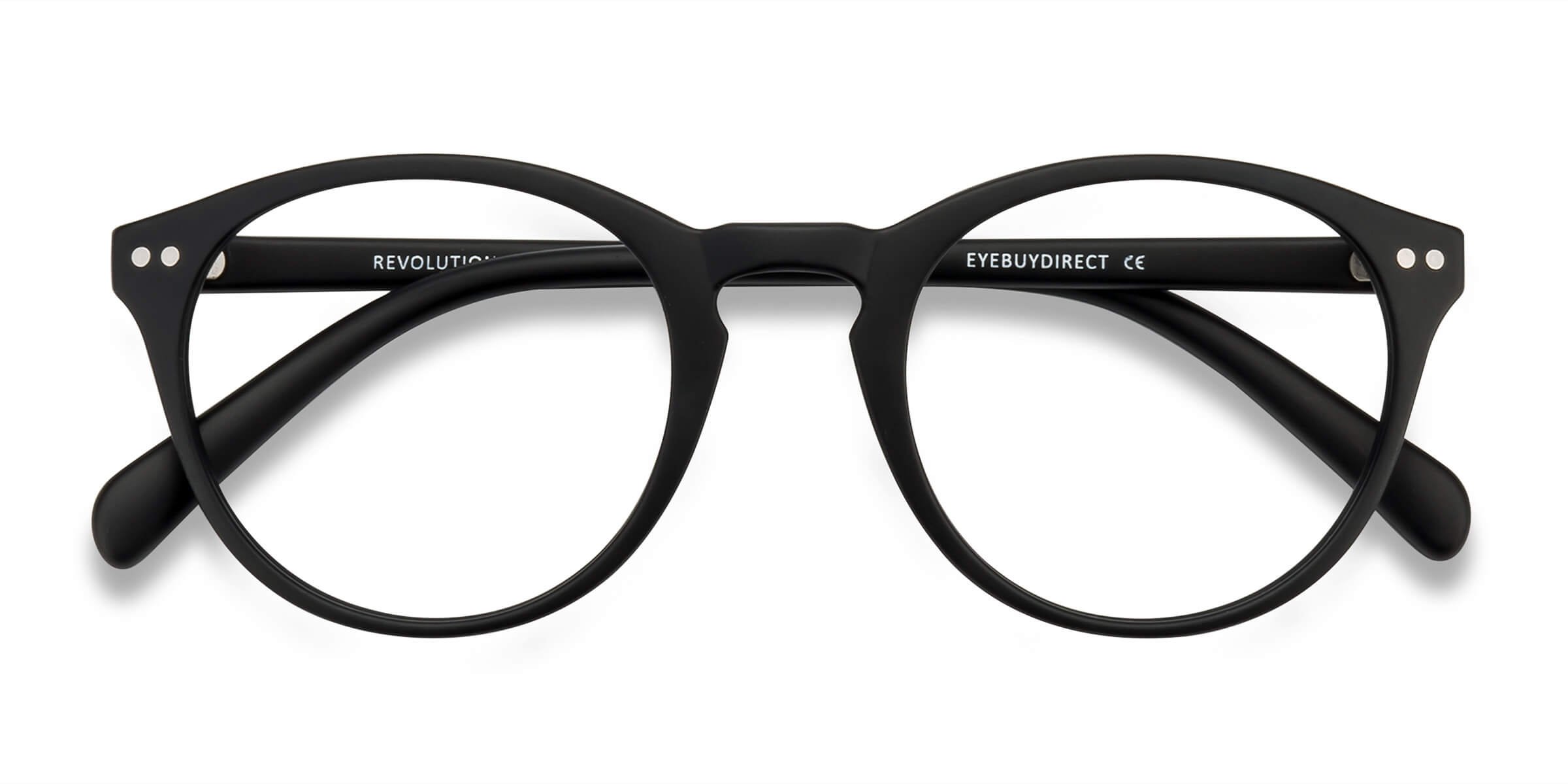 Matte Black Revolution -  Plastic Eyeglasses