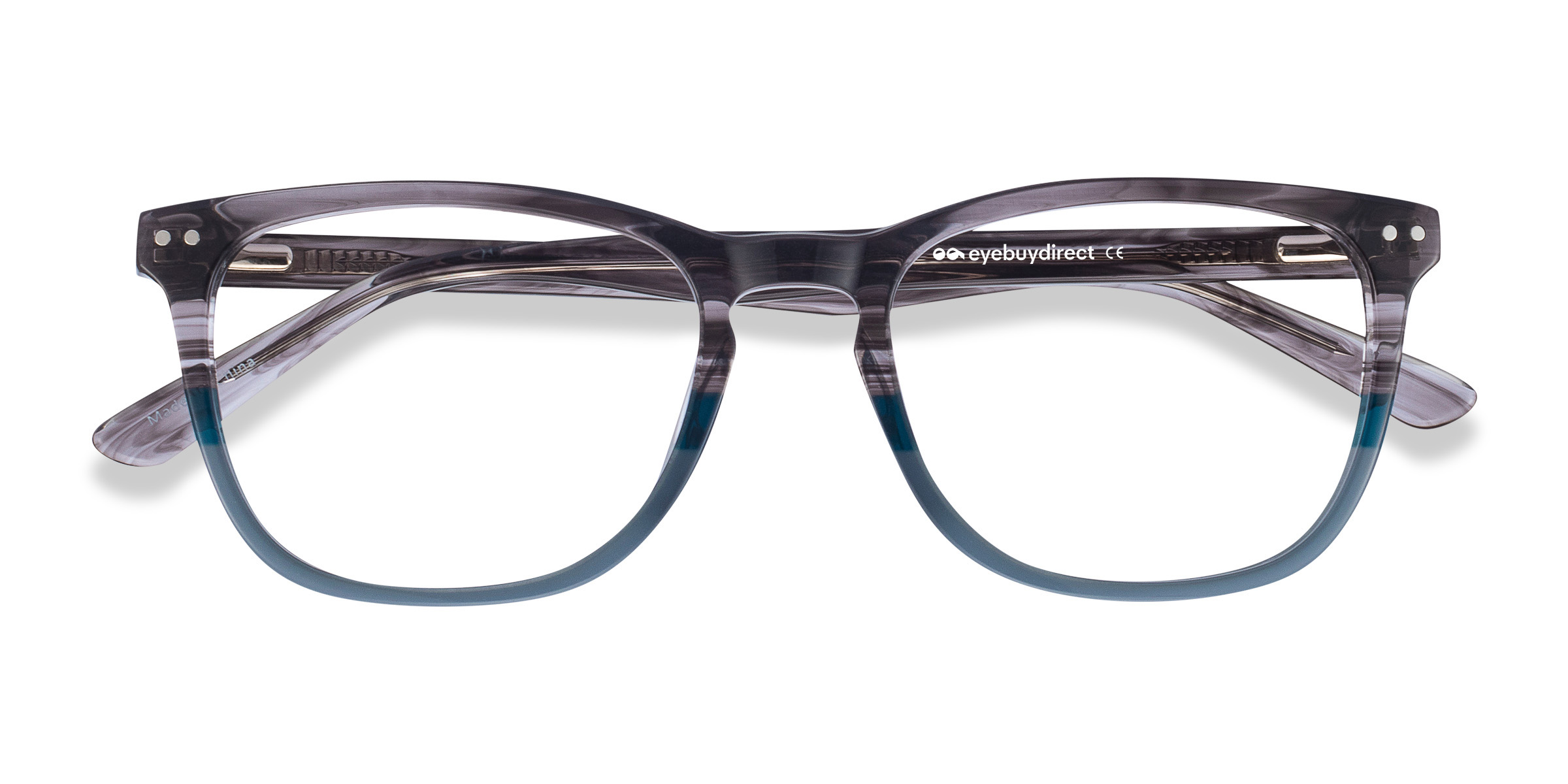 Gray Striped Gato - Acetate Eyeglasses