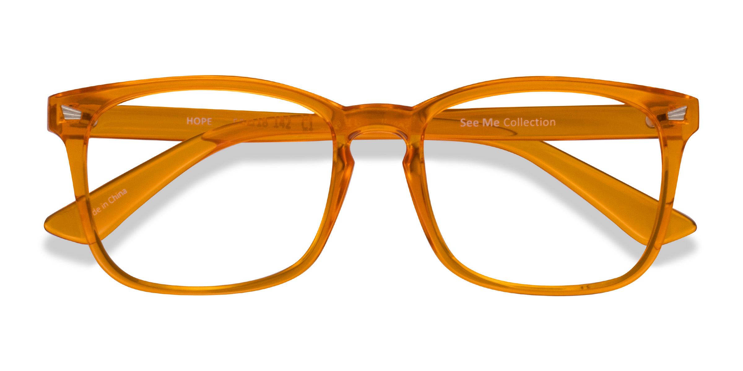 Clear Orange Hope - Plastic Eyeglasses