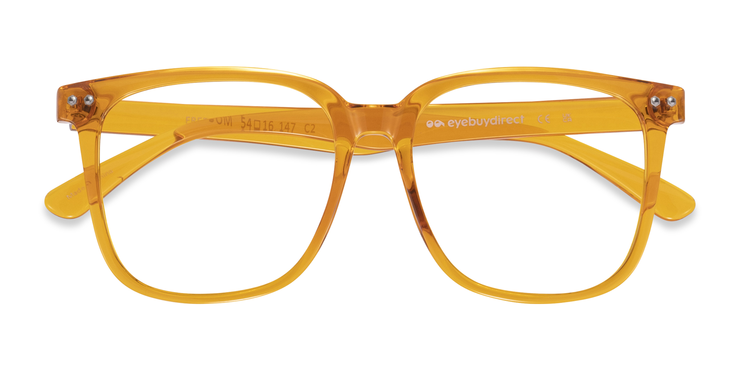 Clear Orange Freedom -  Plastic Eyeglasses