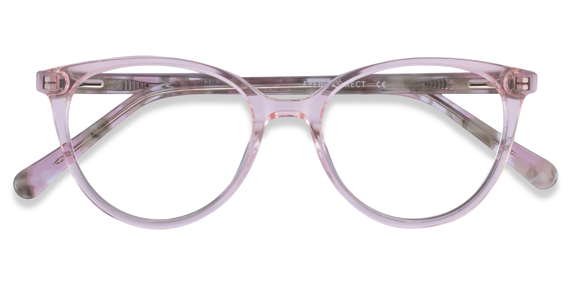 Clear Pink Floral Friend - Acetate Eyeglasses