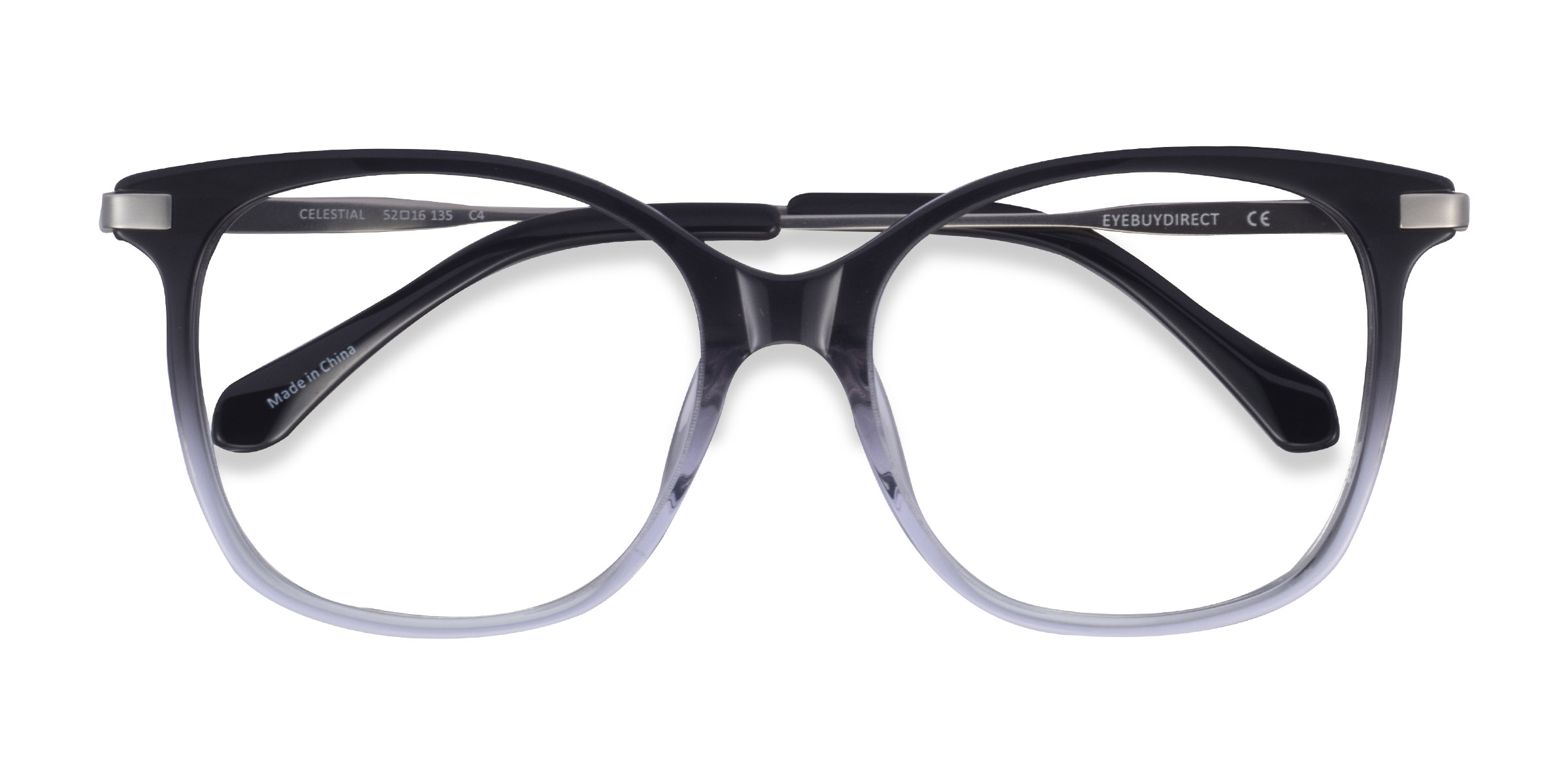 Black Clear Celestial -  Metal Eyeglasses