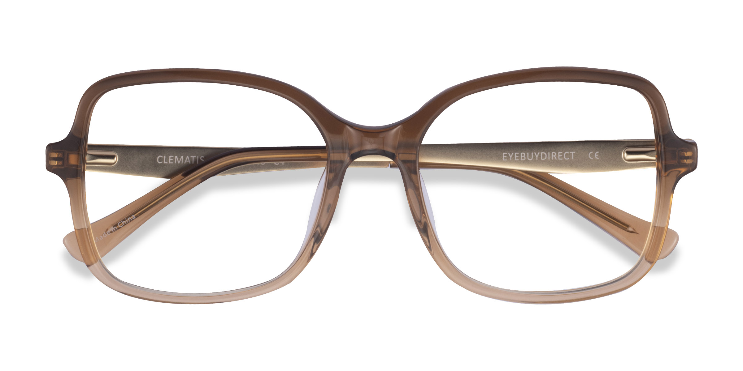 Clear Brown Clematis - Metal Eyeglasses