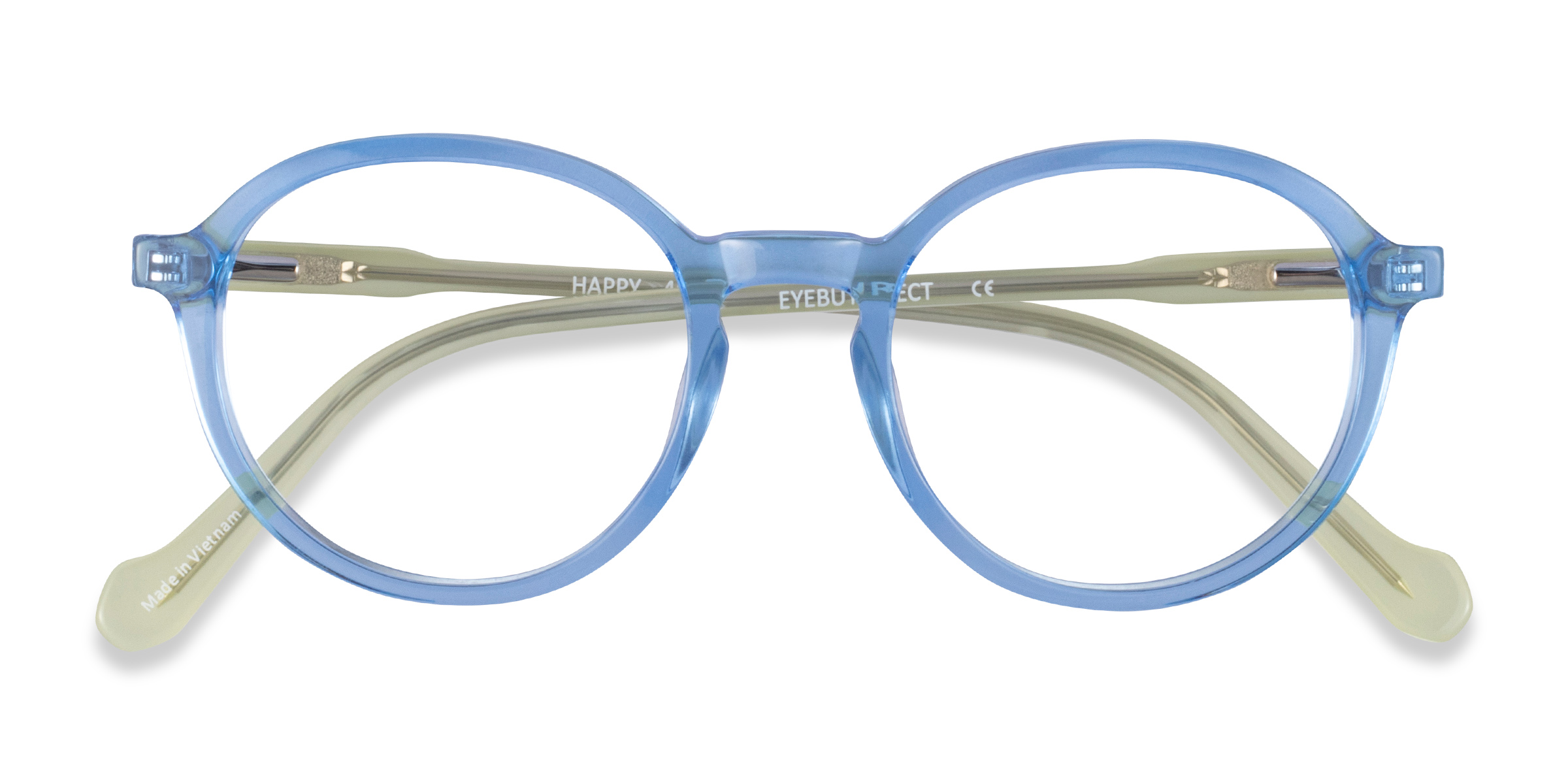 Clear Blue Green Happy - Acetate Eyeglasses