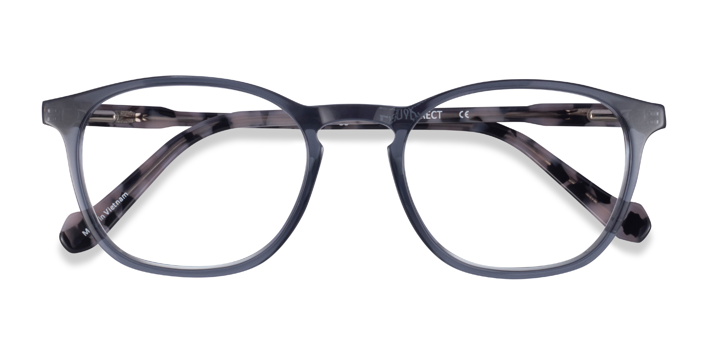 Clear Gray Tortoise Skate - Acetate Eyeglasses