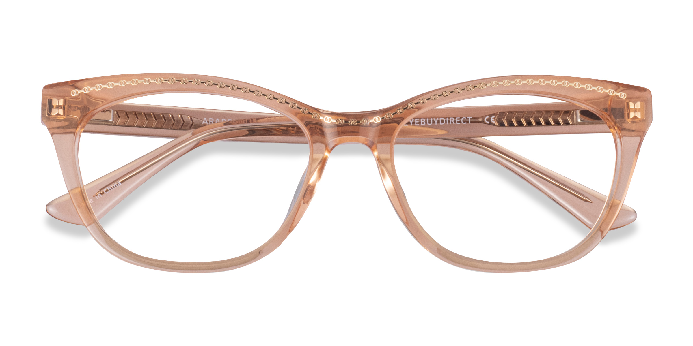 Clear Orange Gold Arabesque - Acetate Eyeglasses