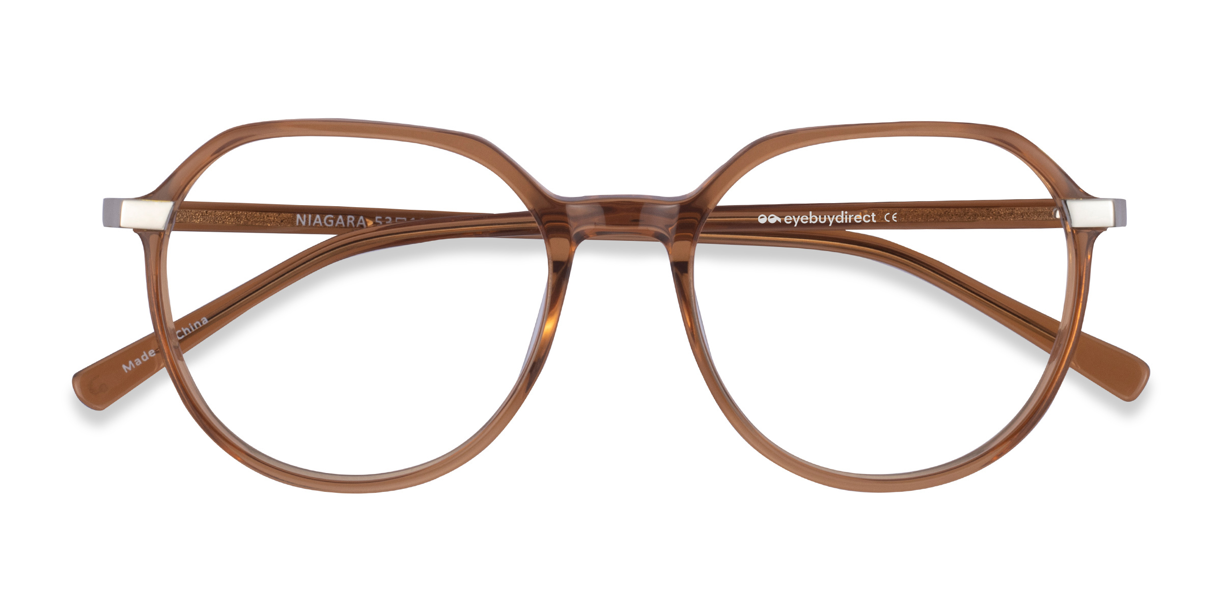 Clear Brown Niagara - Metal Eyeglasses