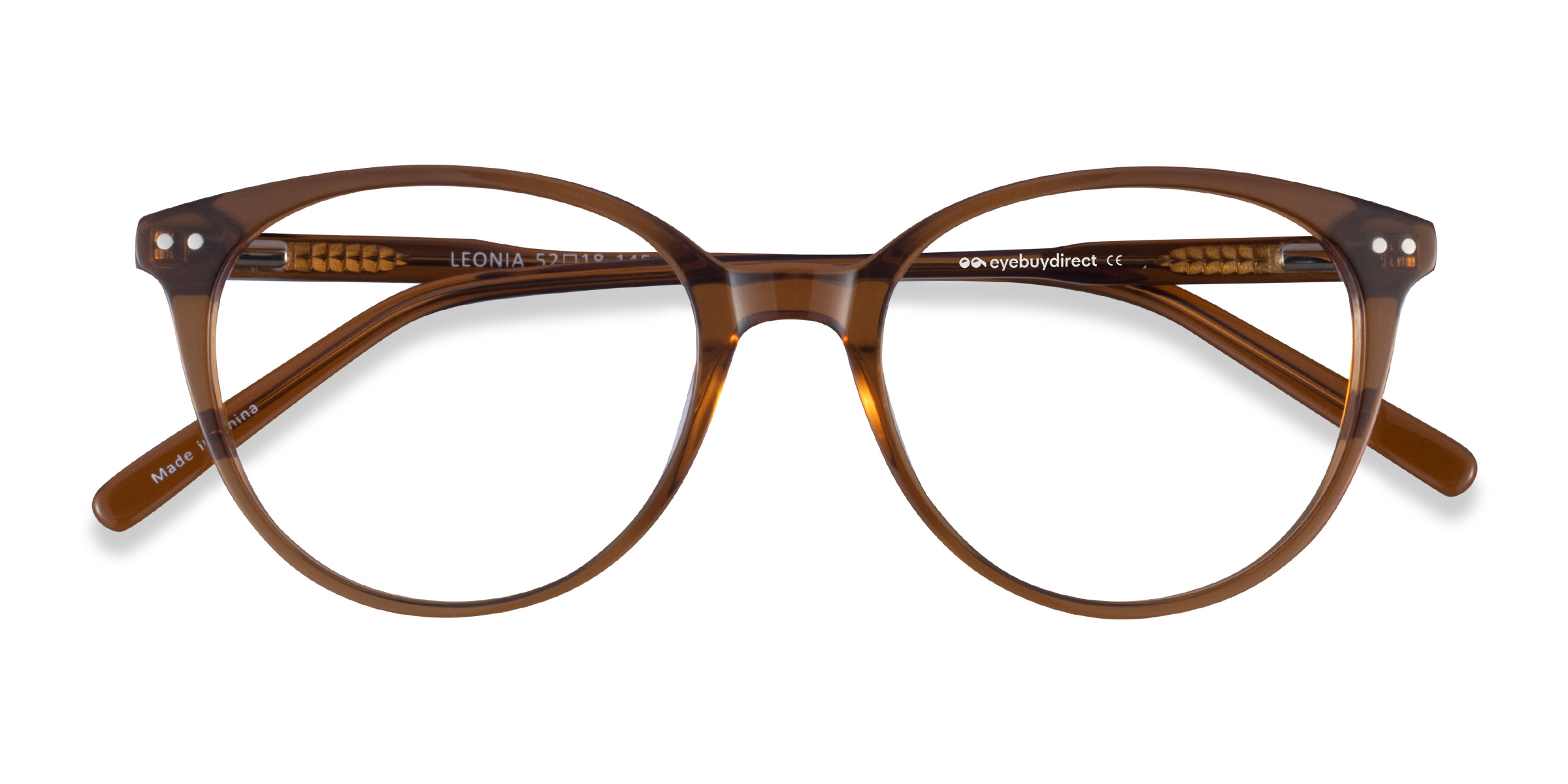 Clear Brown Leonia - Acetate Eyeglasses