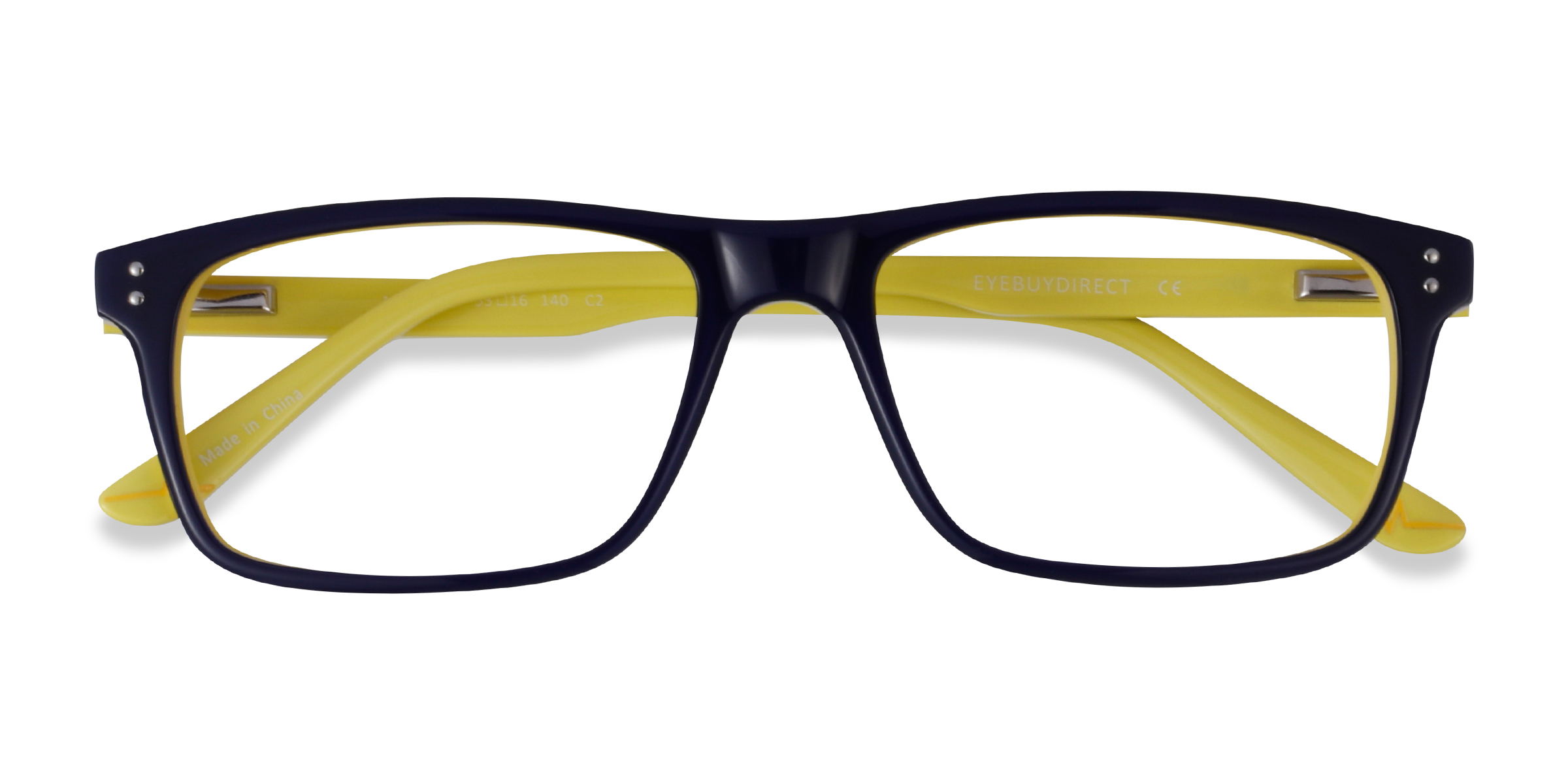 Navy Yellow Maestro - Acetate Eyeglasses
