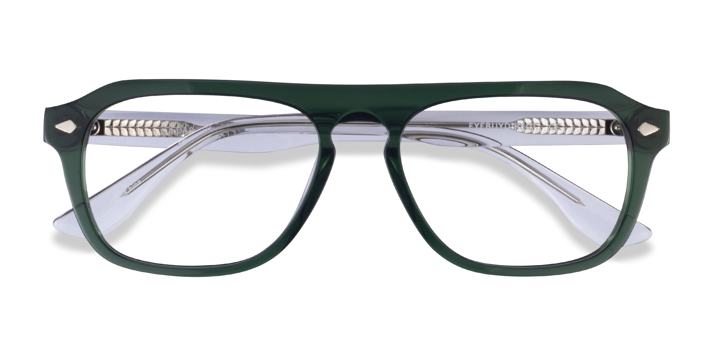 Clear Green Cedar - Acetate Eyeglasses