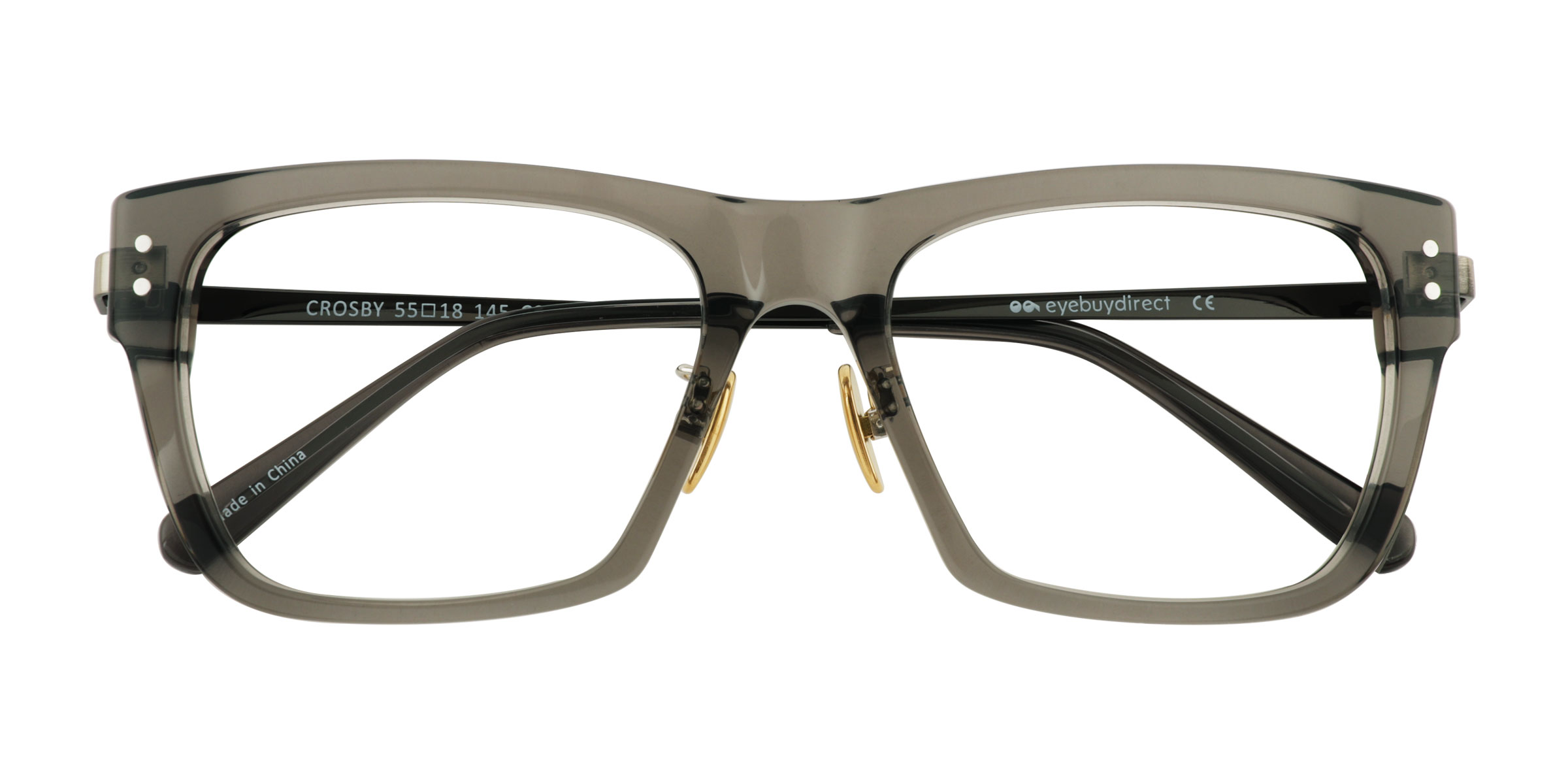 Clear Gray Gunmetal Crosby - Metal Eyeglasses