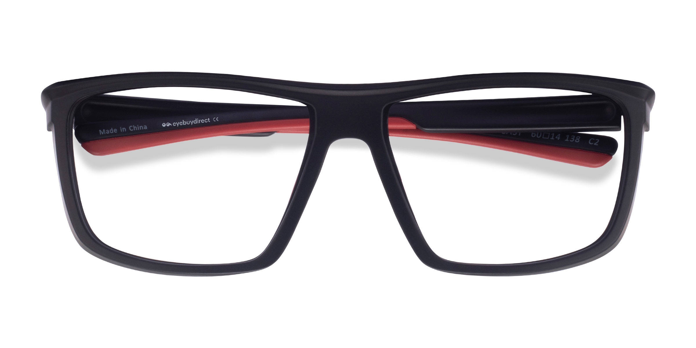 Black Red Cast - Plastic Eyeglasses