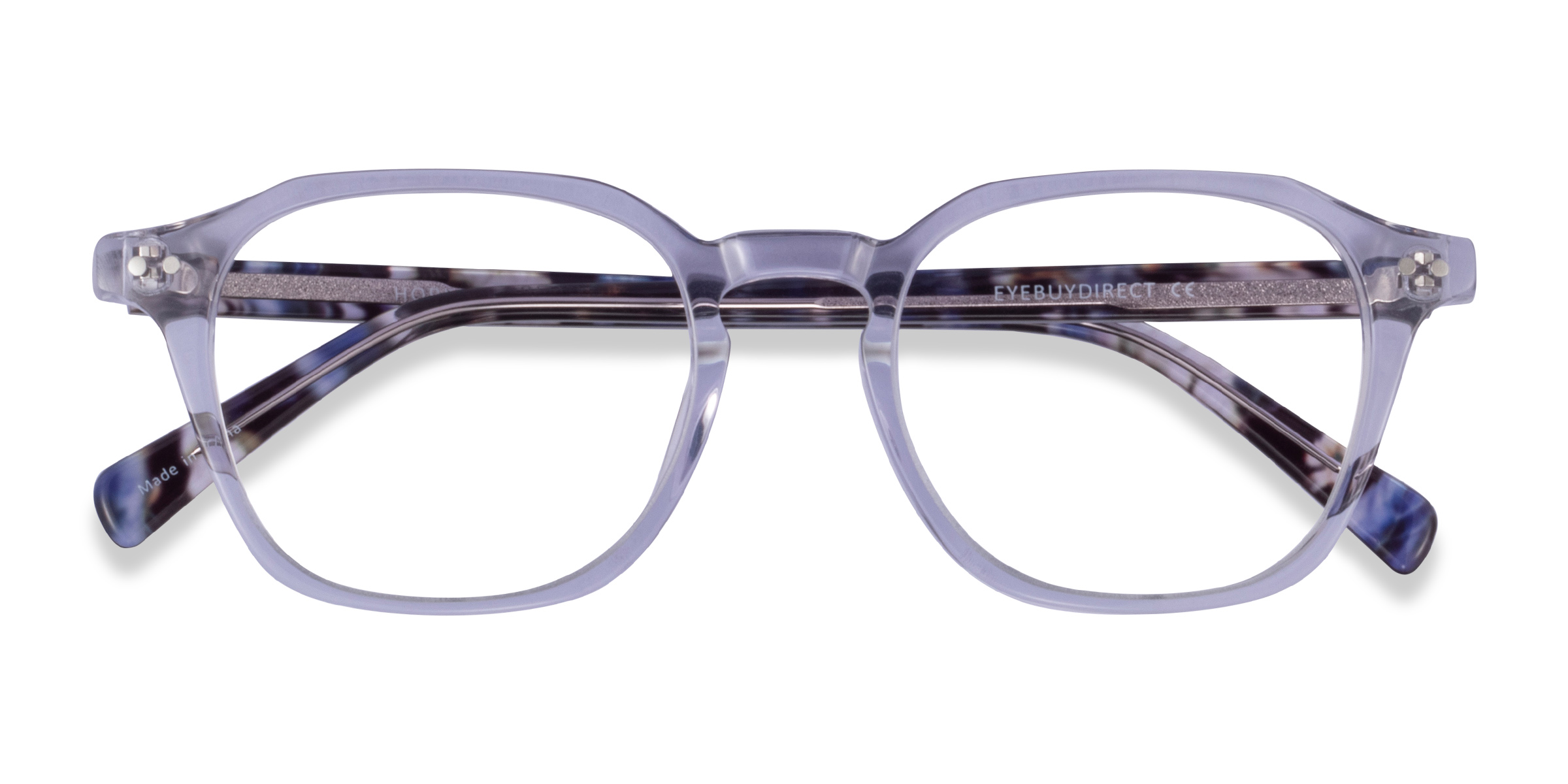 Clear Purple Floral Hopkins - Acetate Eyeglasses