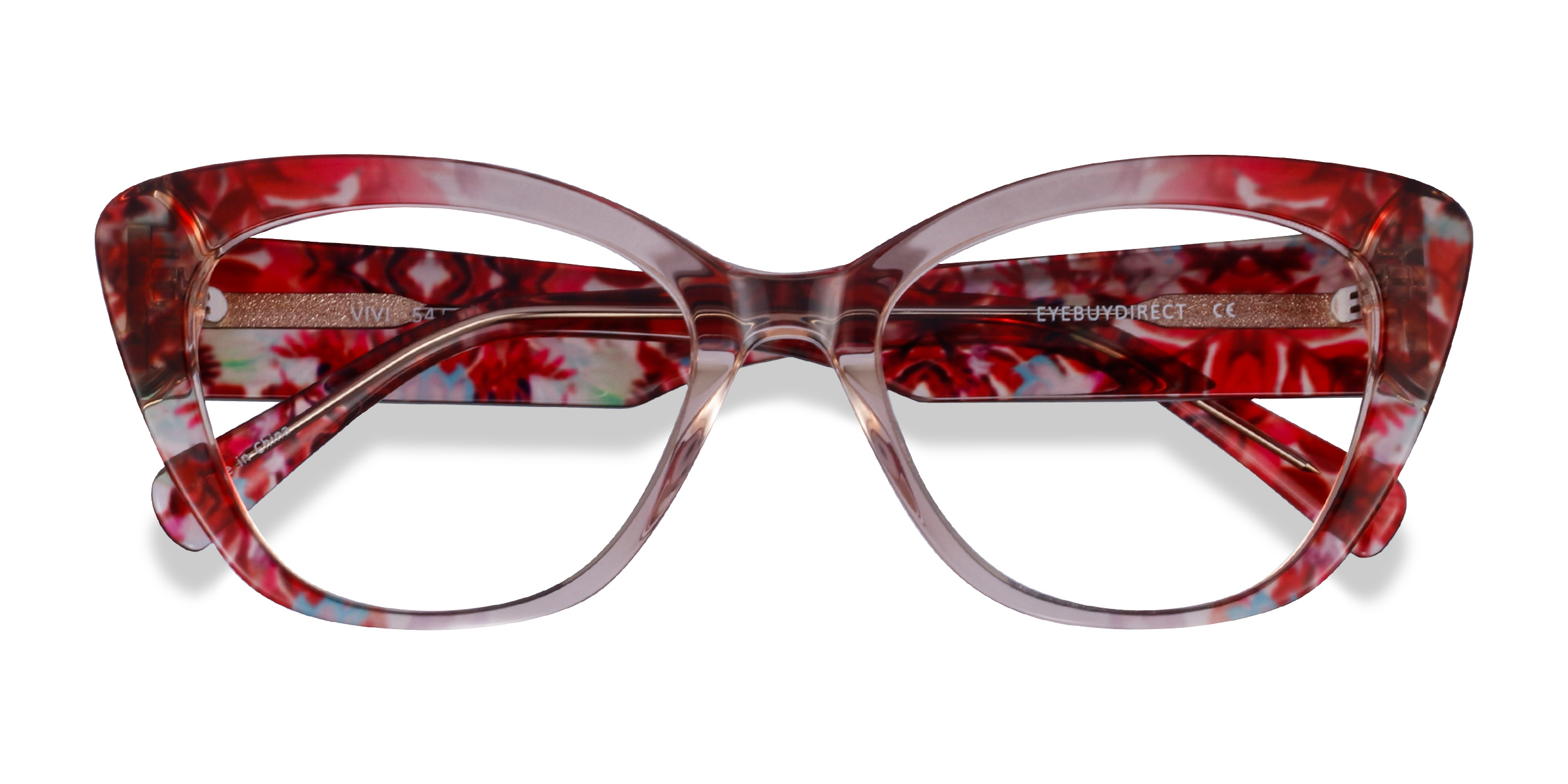 Clear Nude Floral Vivi - Acetate Eyeglasses