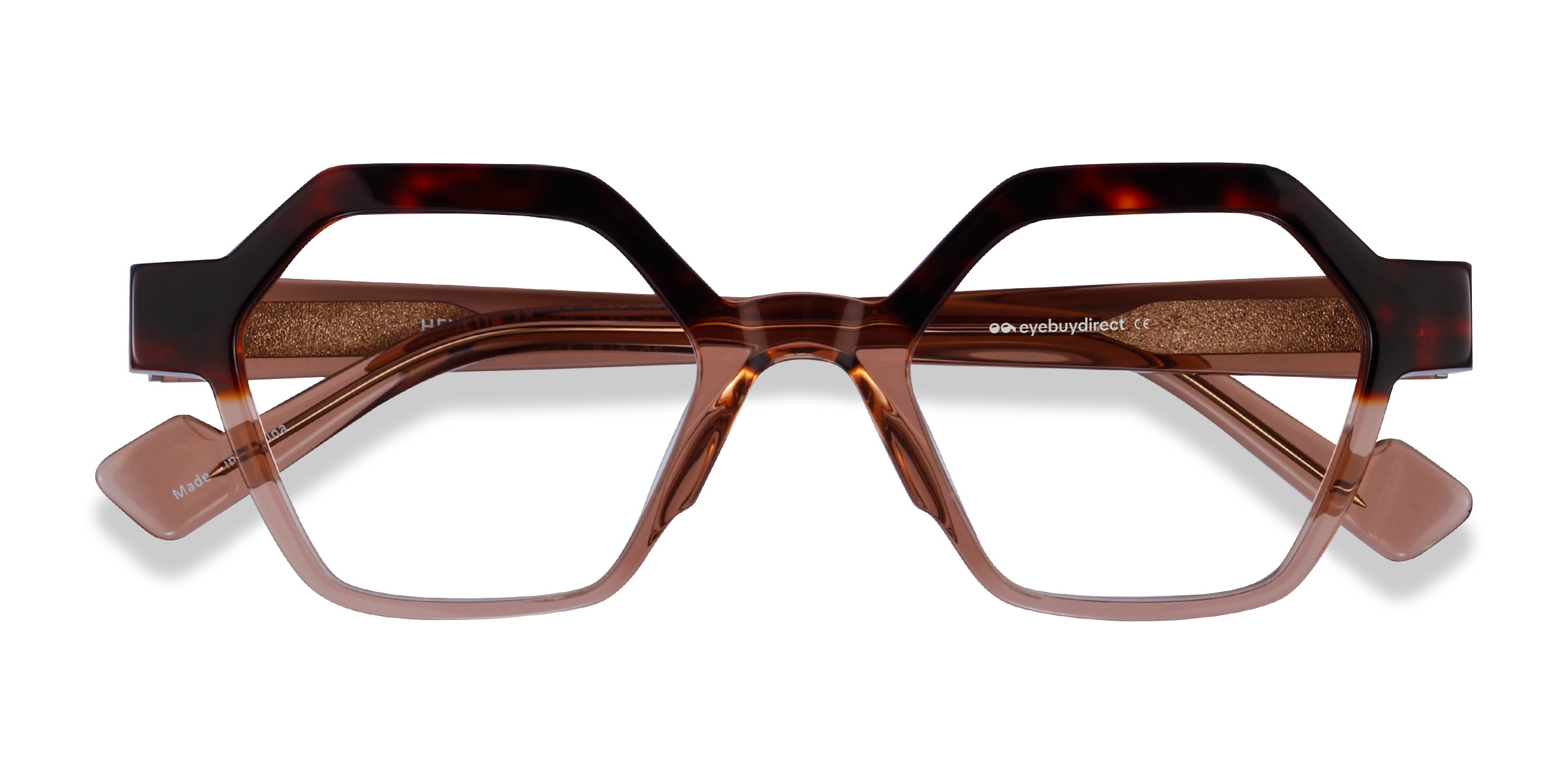 Tortoise Clear Brown Hexed - Acetate Eyeglasses