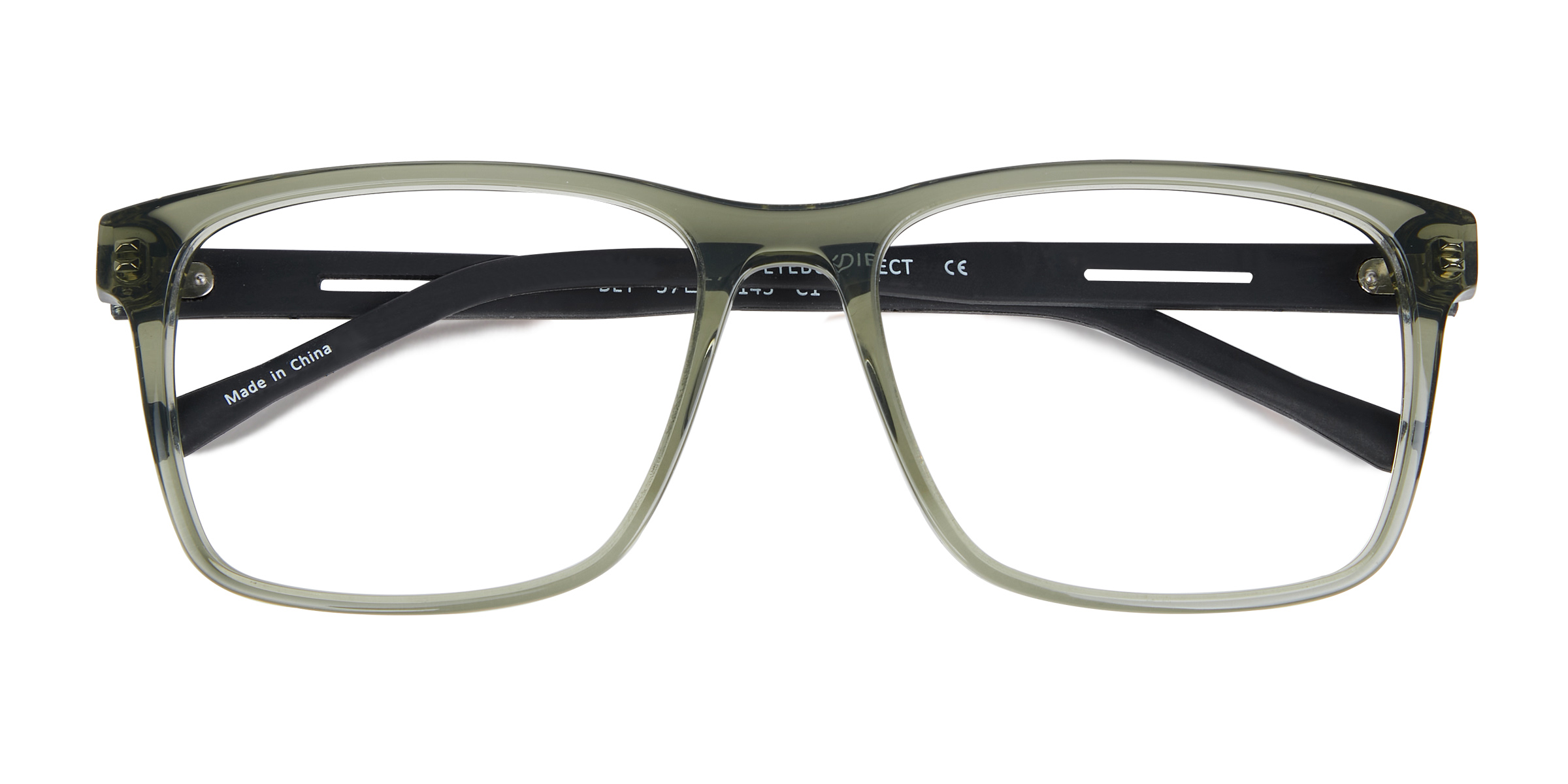 Clear Olive Bet - Acetate Eyeglasses