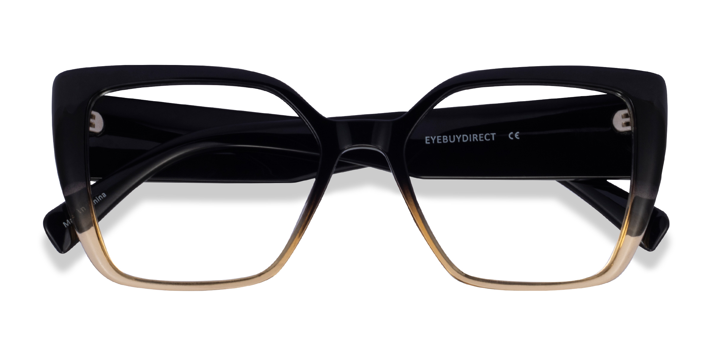 Black Clear Brown Pierrette - Plastic Eyeglasses