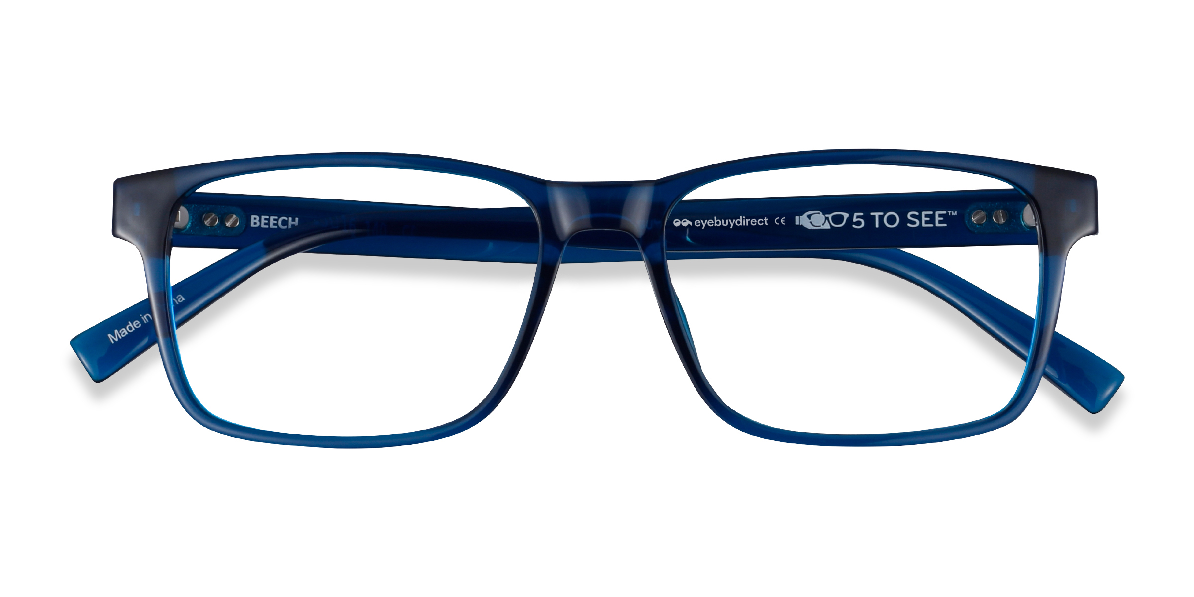 Crystal Dark Blue Beech - Plastic Eyeglasses